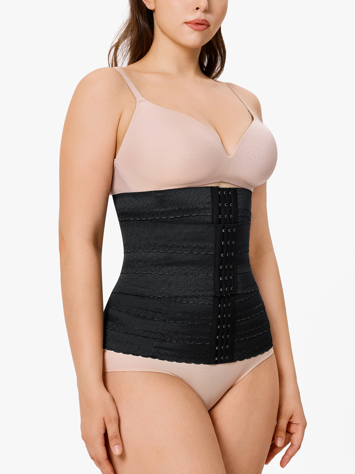 Anti-Roll Steel Boned Waist Trainer for Hourglass Figure All Day Wear
