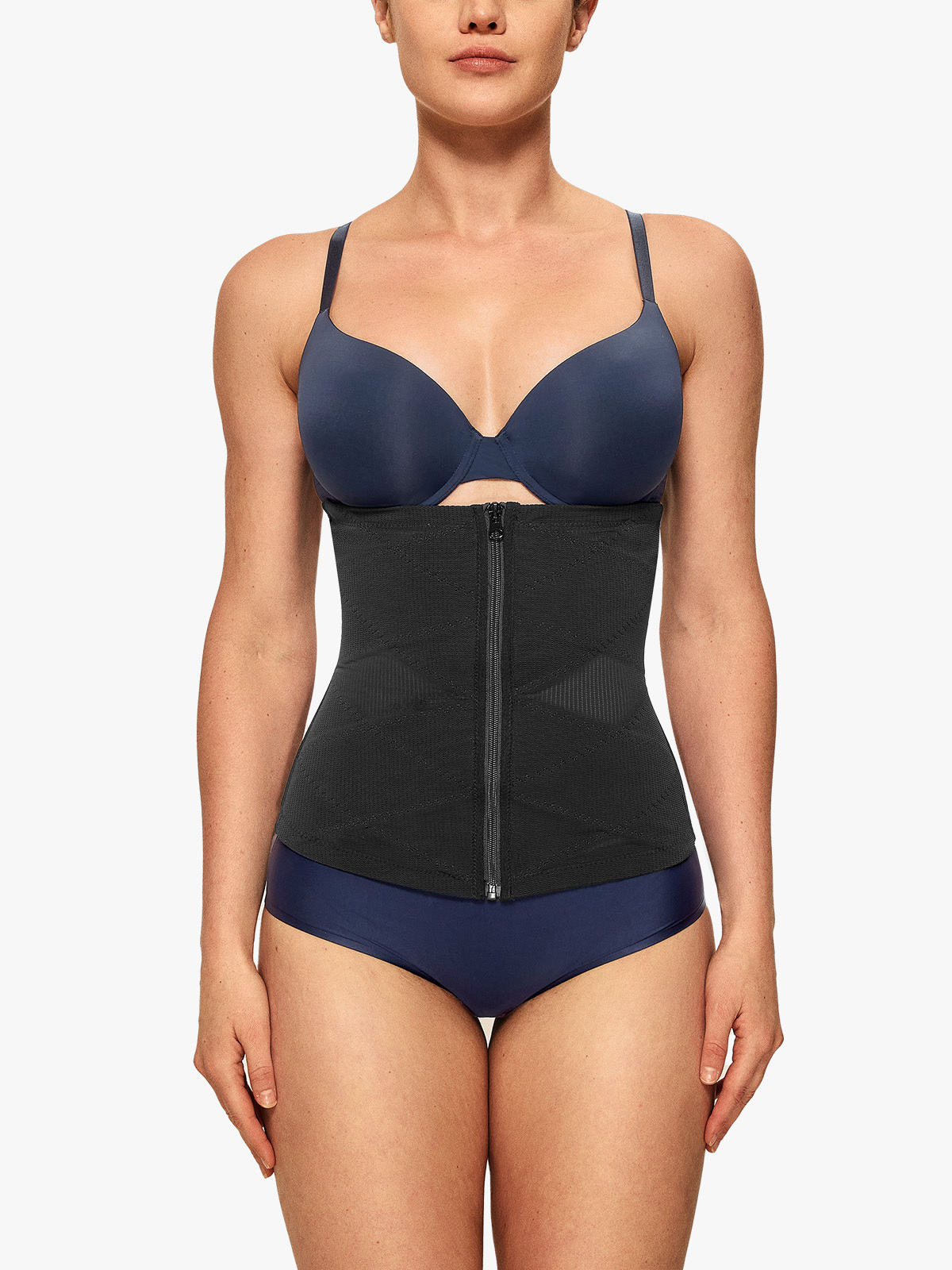 Tummy Control Shapewear Breathable Cross Mesh Corset Cincher Sport Girdle Body Shaper Waist Cinchers-Brabic