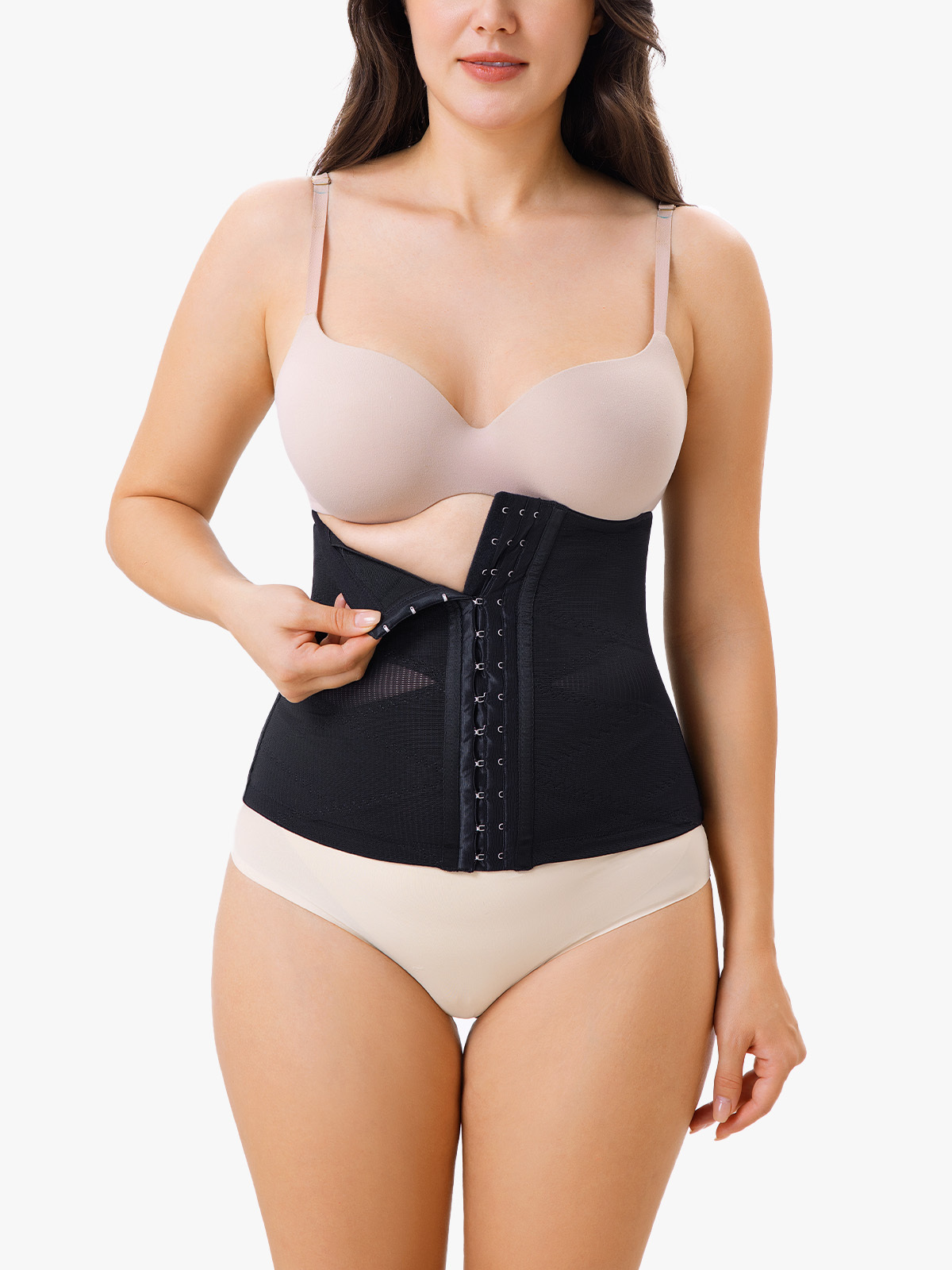 Adjustable Hook Breathable Double-Layer CrossOver High-Waist Tummy Control Cincher-Brabic