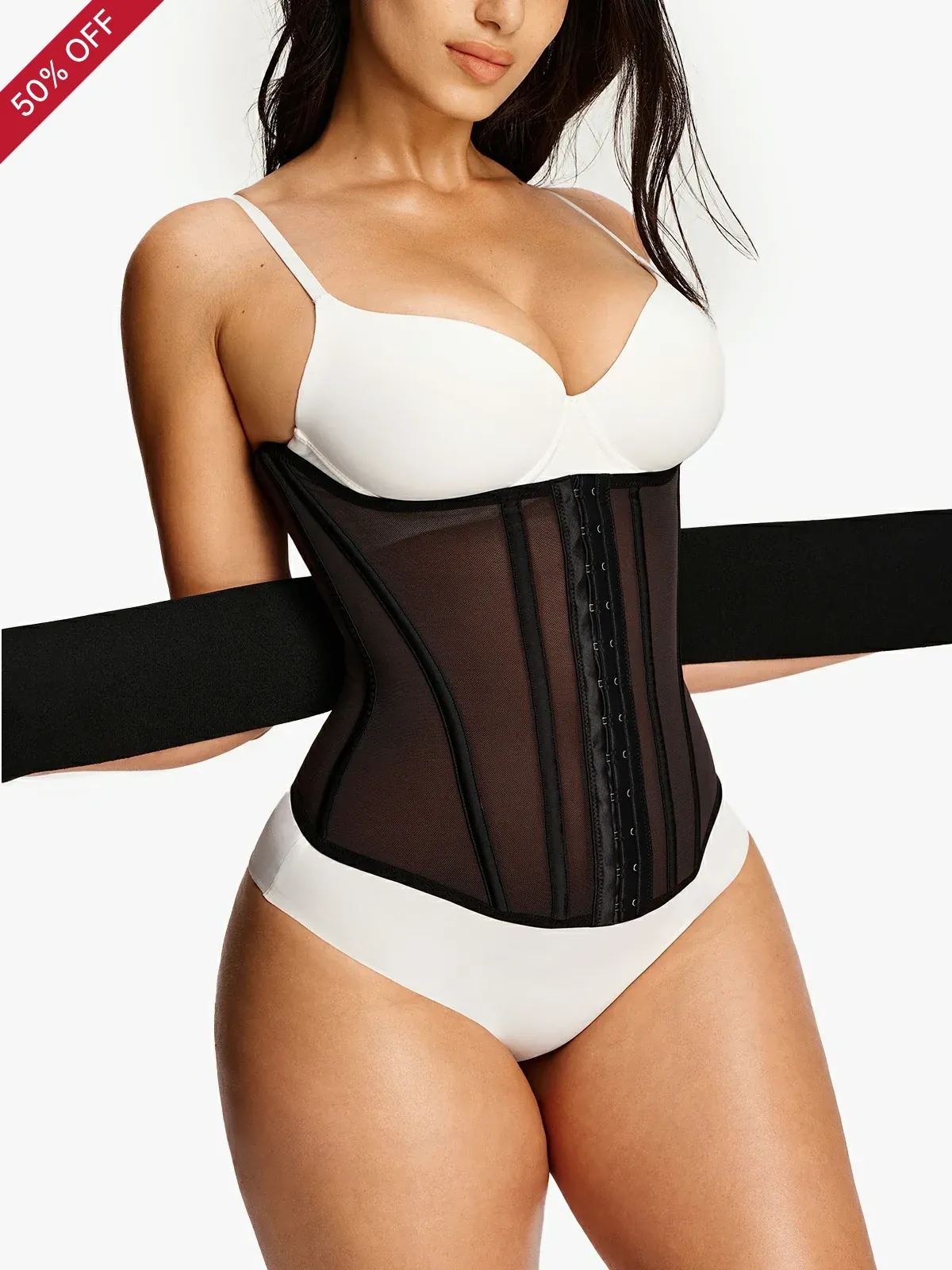 Mesh Steel-Bone Support Waist Cincher