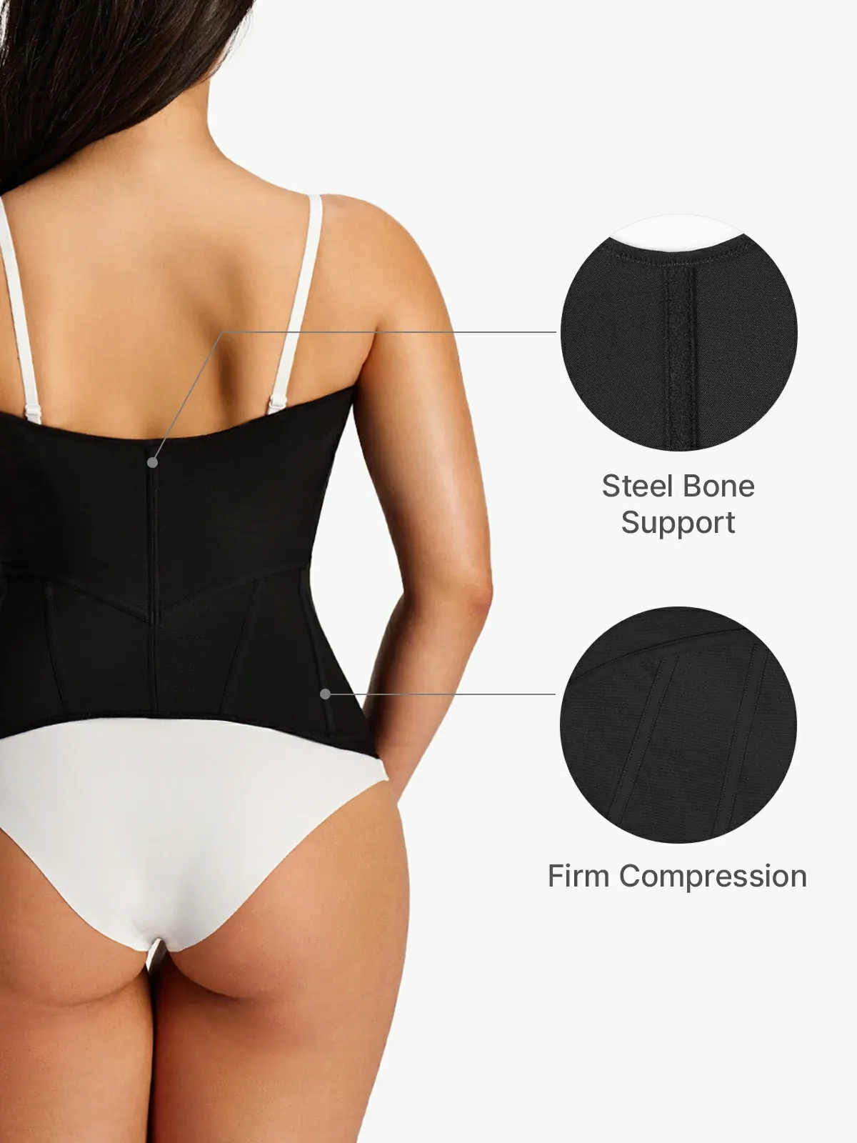 Lace Patch Front Buckle Waist Cincher