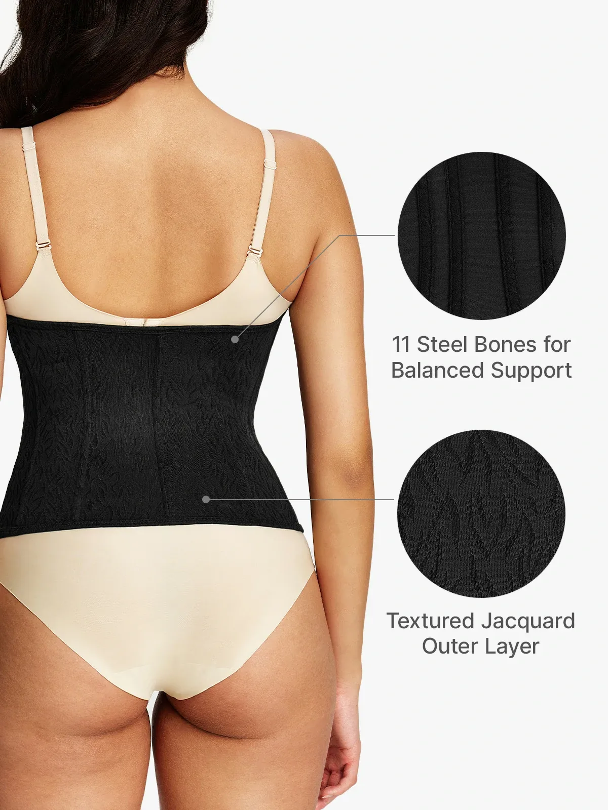 Jacquard Boning Support Waist Cincher