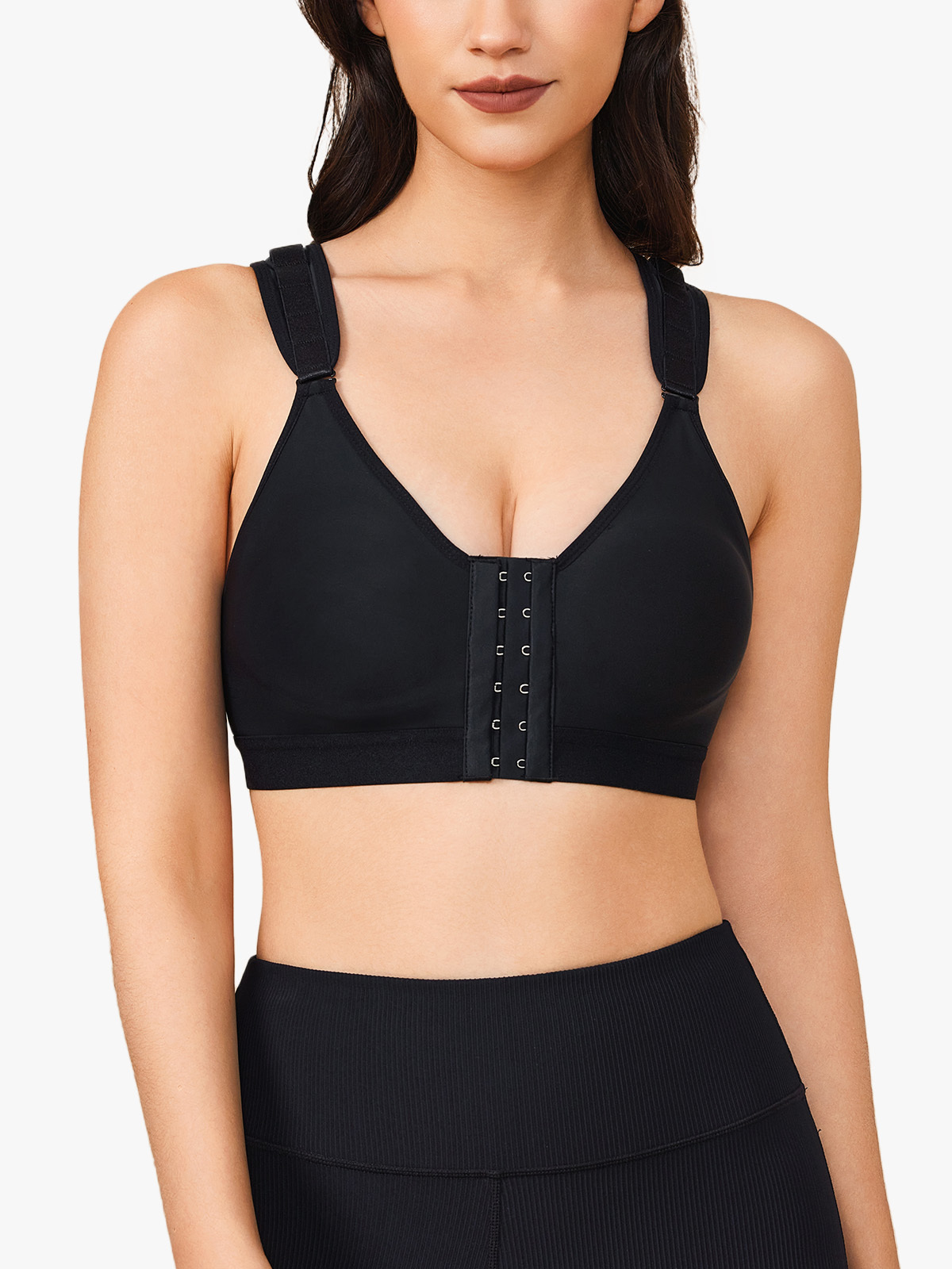 Front Closure Post Surgery Bra Adjustable Strap Mastectomy Sports Bra-Brabic