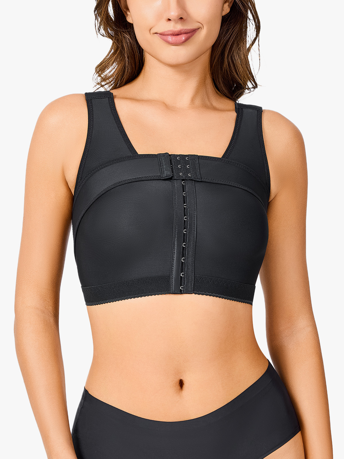 Front Adjustable Hook Closure Wide Straps Mastectomy Bras-Brabic