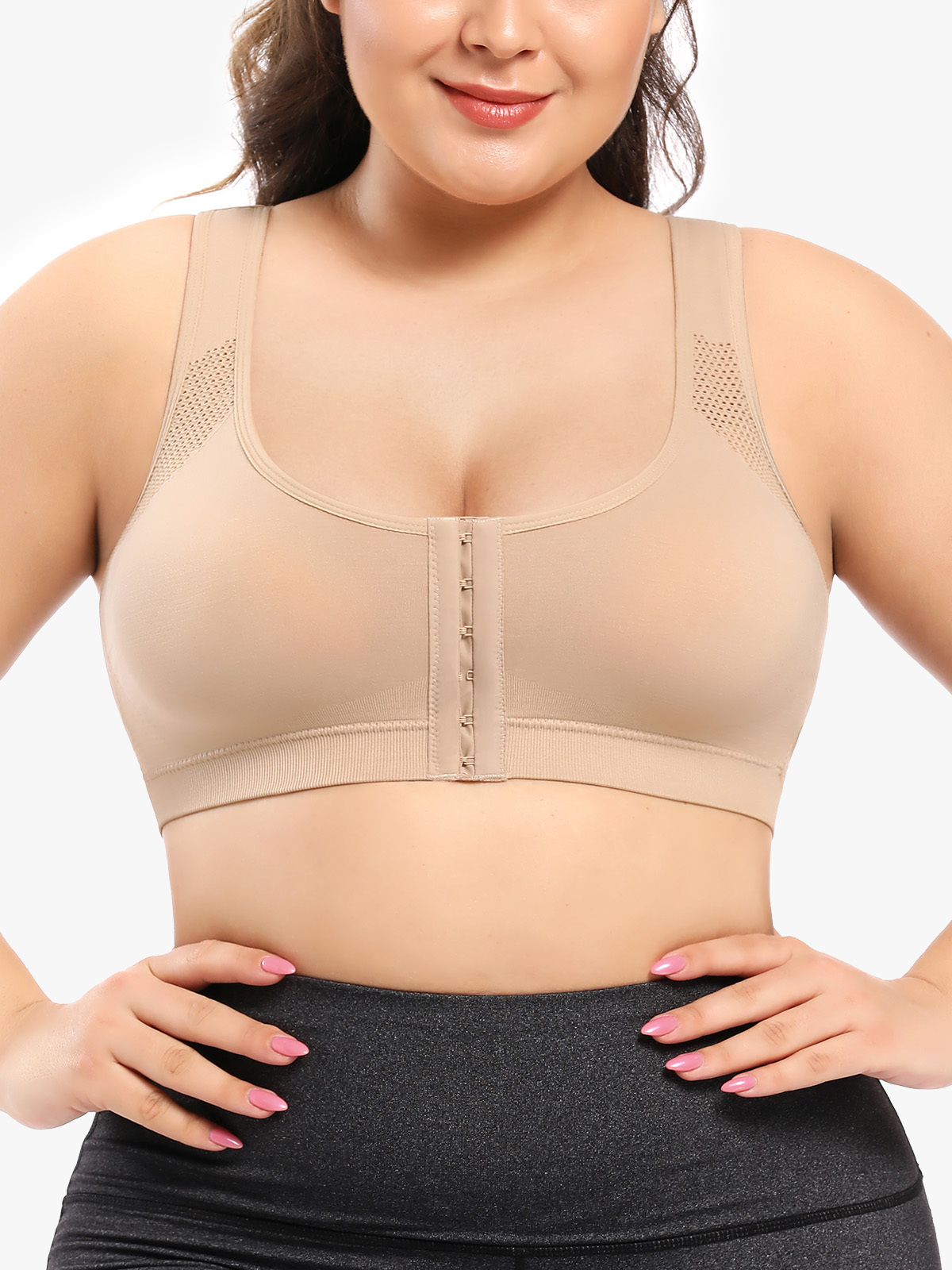Breathable Wireless Front Closure Sport Bra