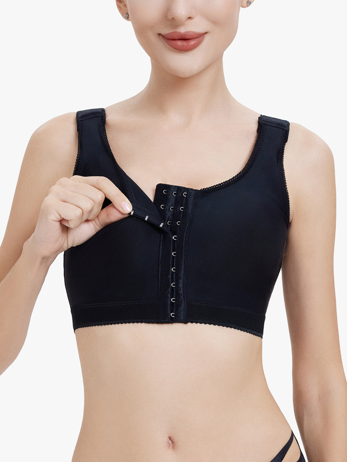 Comfy Front Closure Post-Surgery Bra with Adjustable Strap Daily Wear-Brabic
