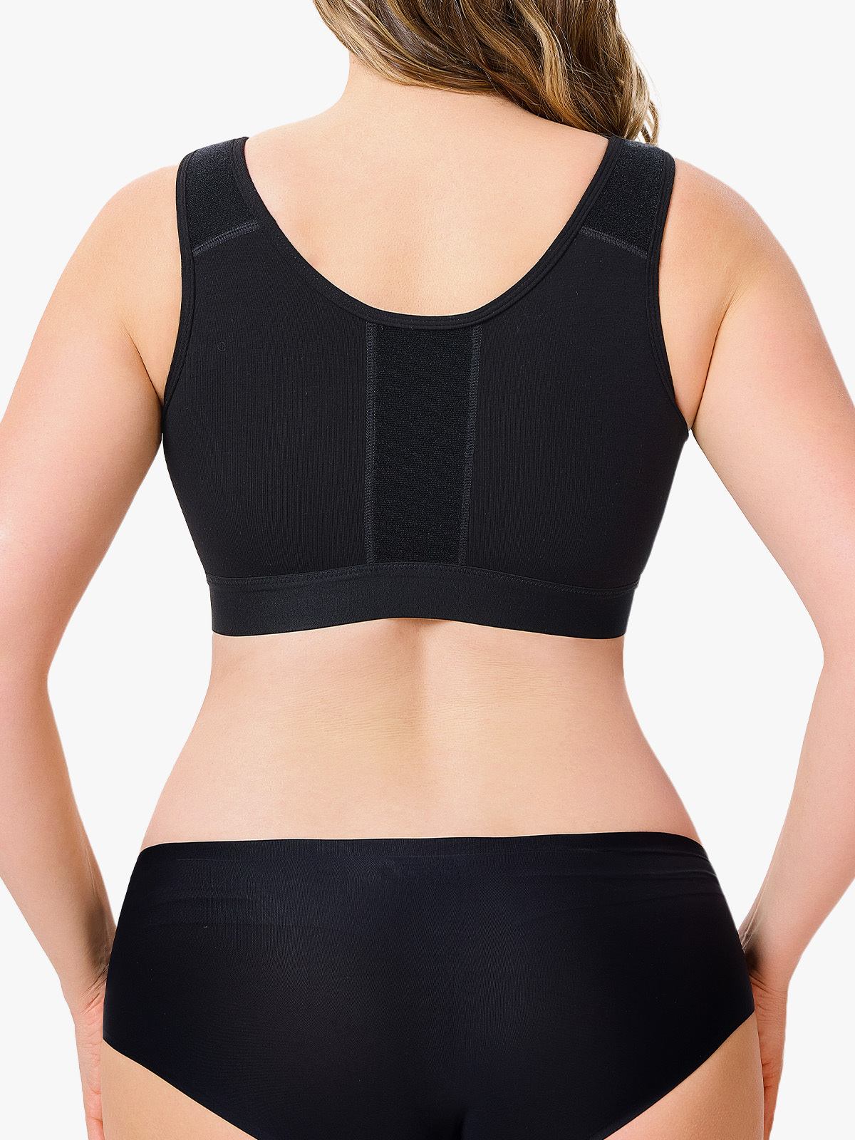 Zip Front Closure Wireless Compression Bra Comfy Everyday Posture Bra-Brabic