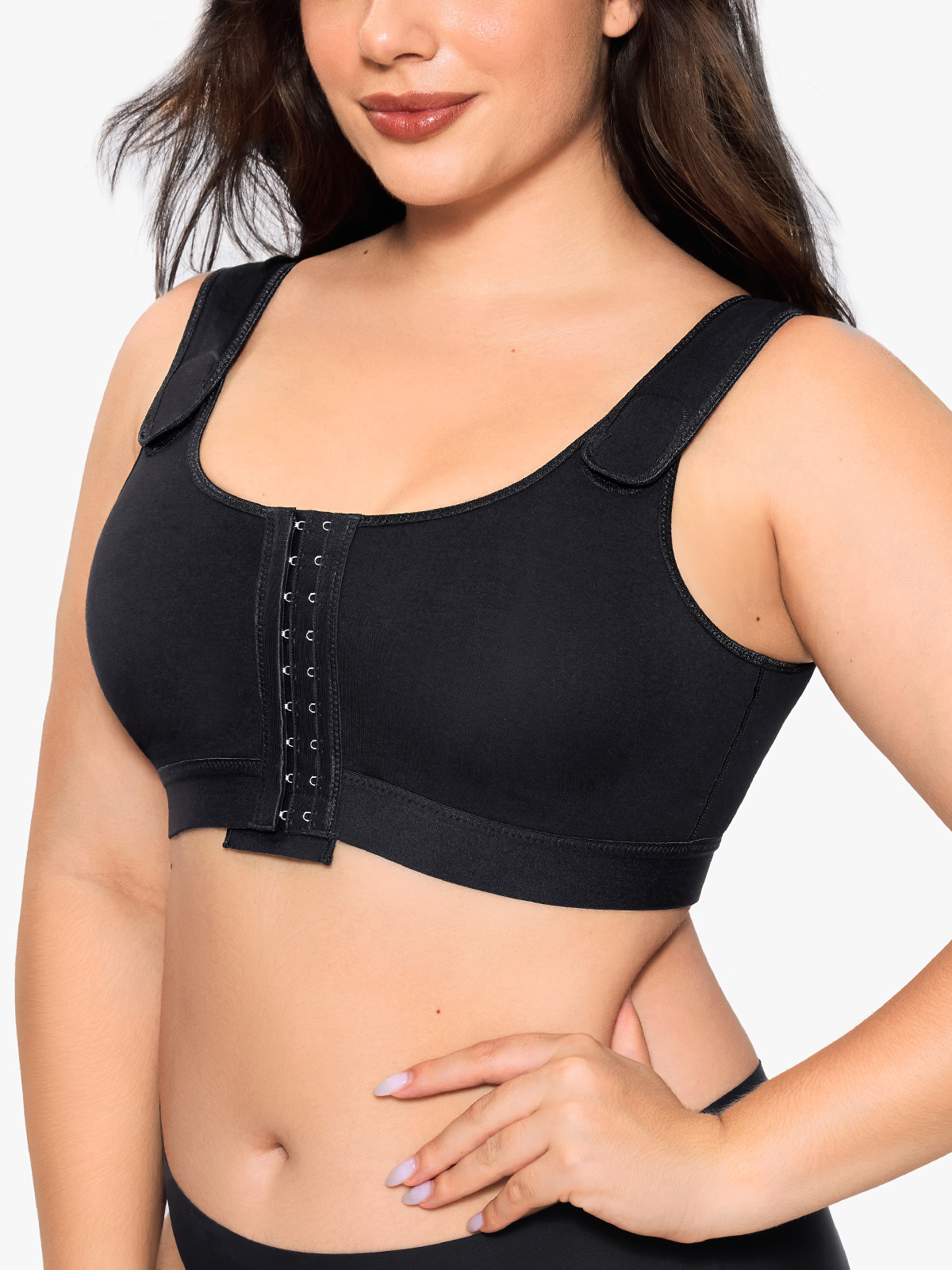 Front Closure Mastectomy Sports Bra Wide Strap Everyday Post Op Bra-Brabic