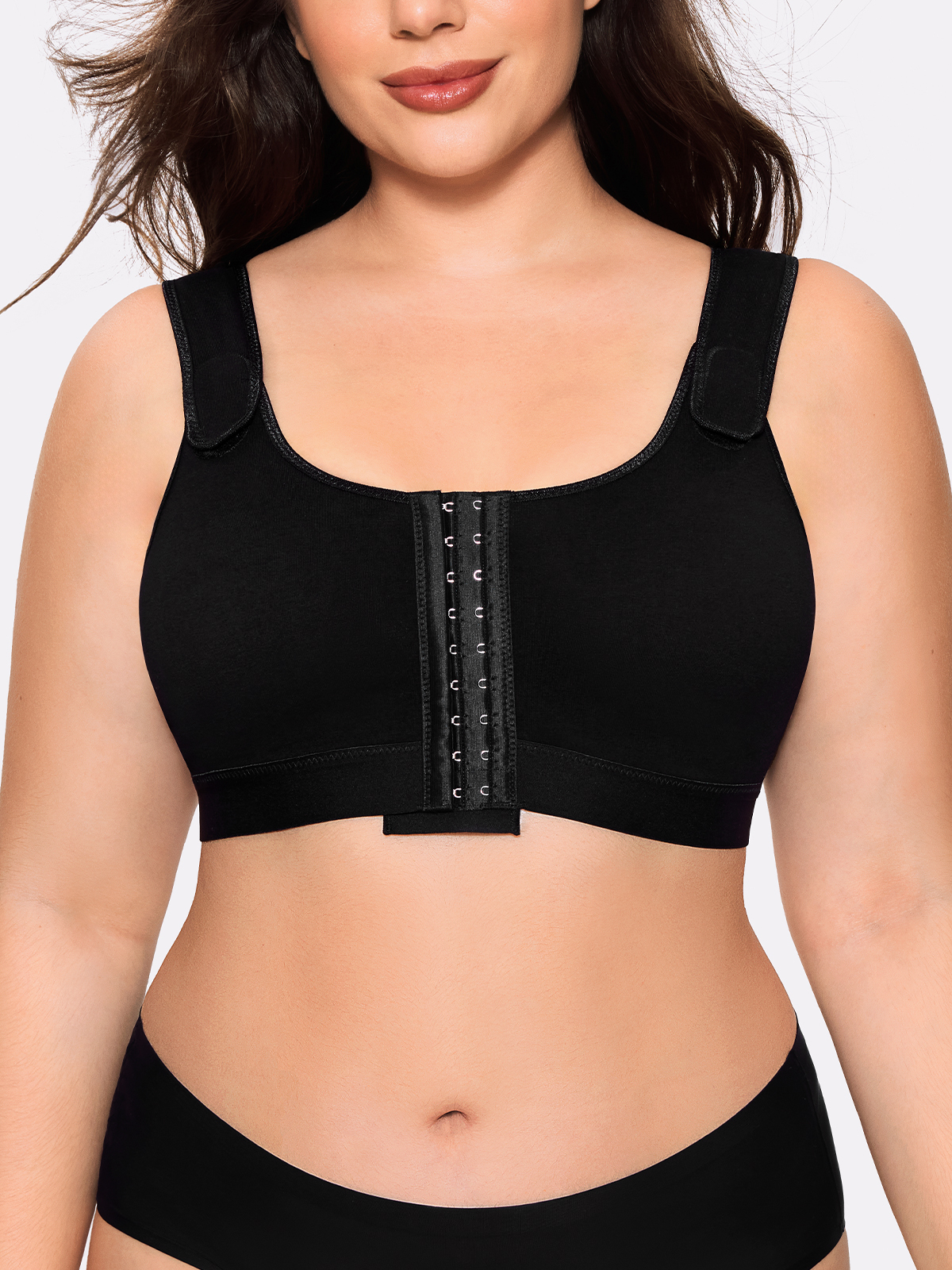 Front Closure Mastectomy Sports Bra Wide Strap Everyday Post Op Bra
