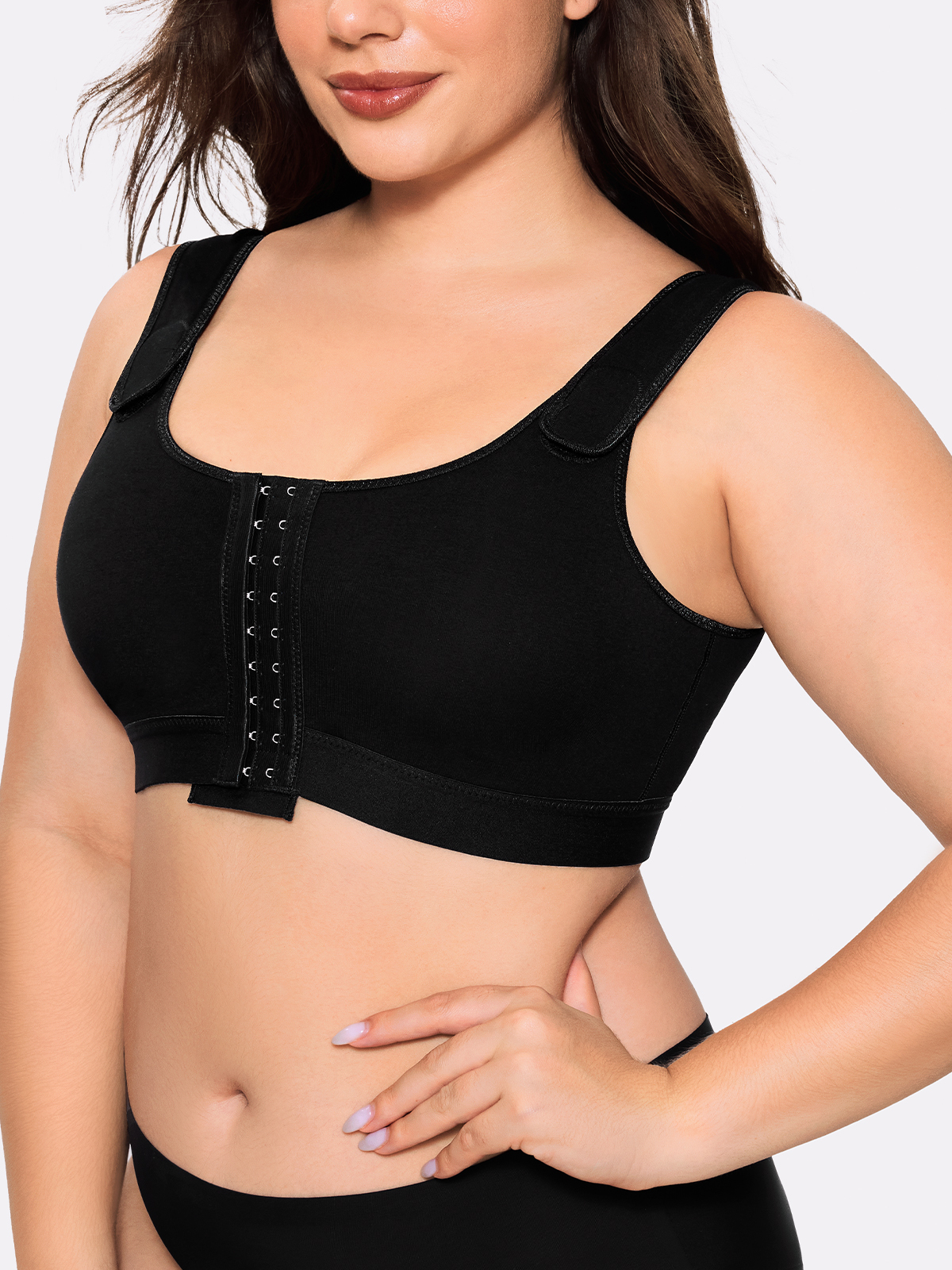 Front Closure Mastectomy Sports Bra Wide Strap Everyday Post Op Bra