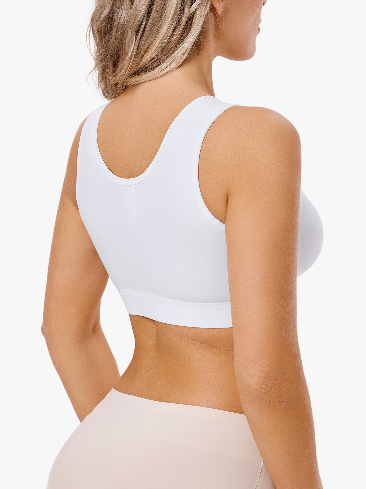 Adjustable Zip Front Sports Bra Post Surgery Wireless Mastectomy Bra-Brabic