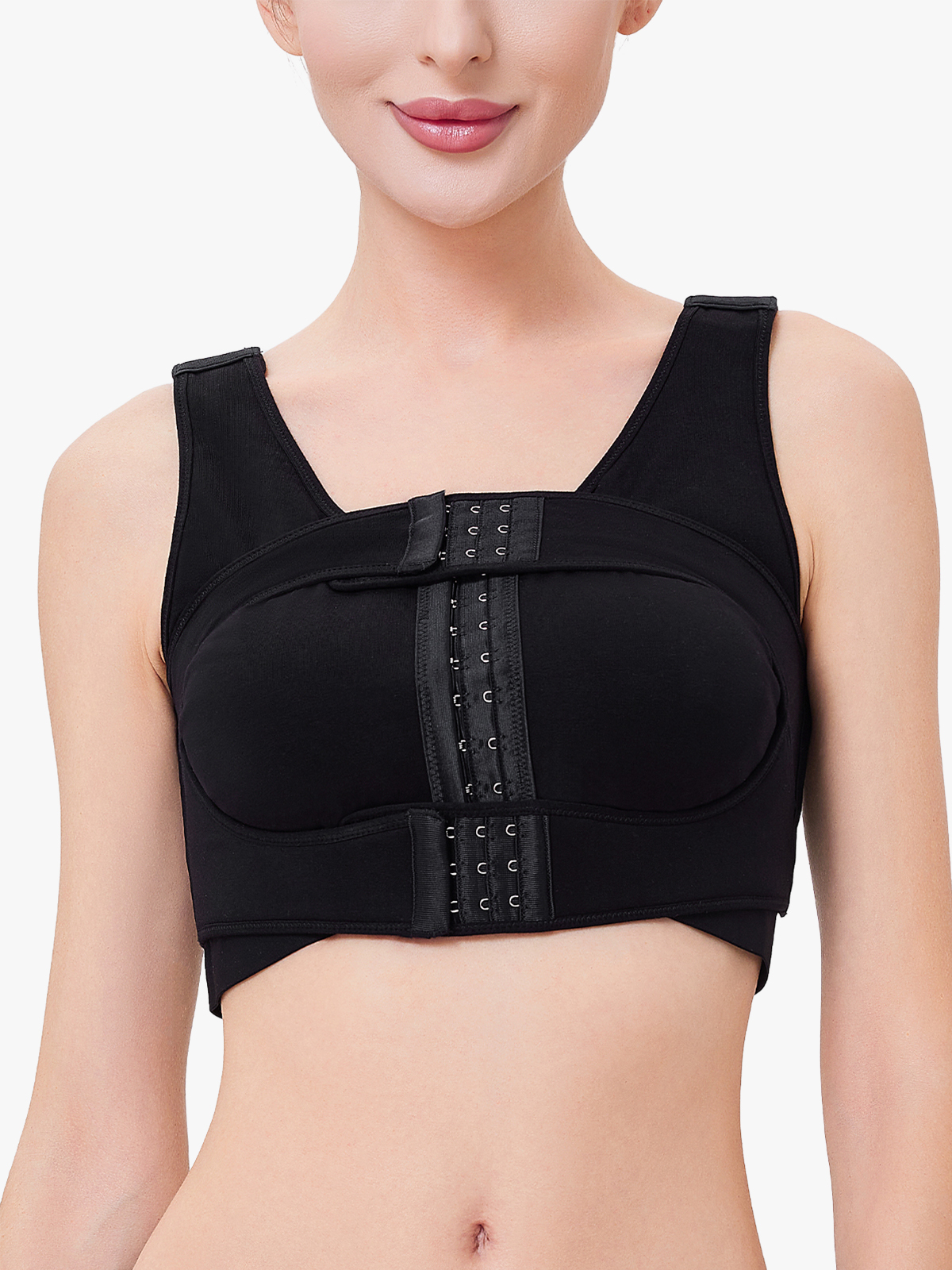 Front Closure Mastectomy Bra Post Op Support Bra with Stabilizer Band-Brabic