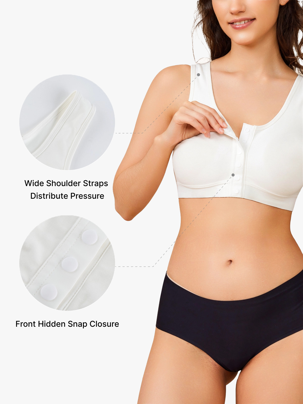 Front Closure Comfort Soft Mastectomy Bra