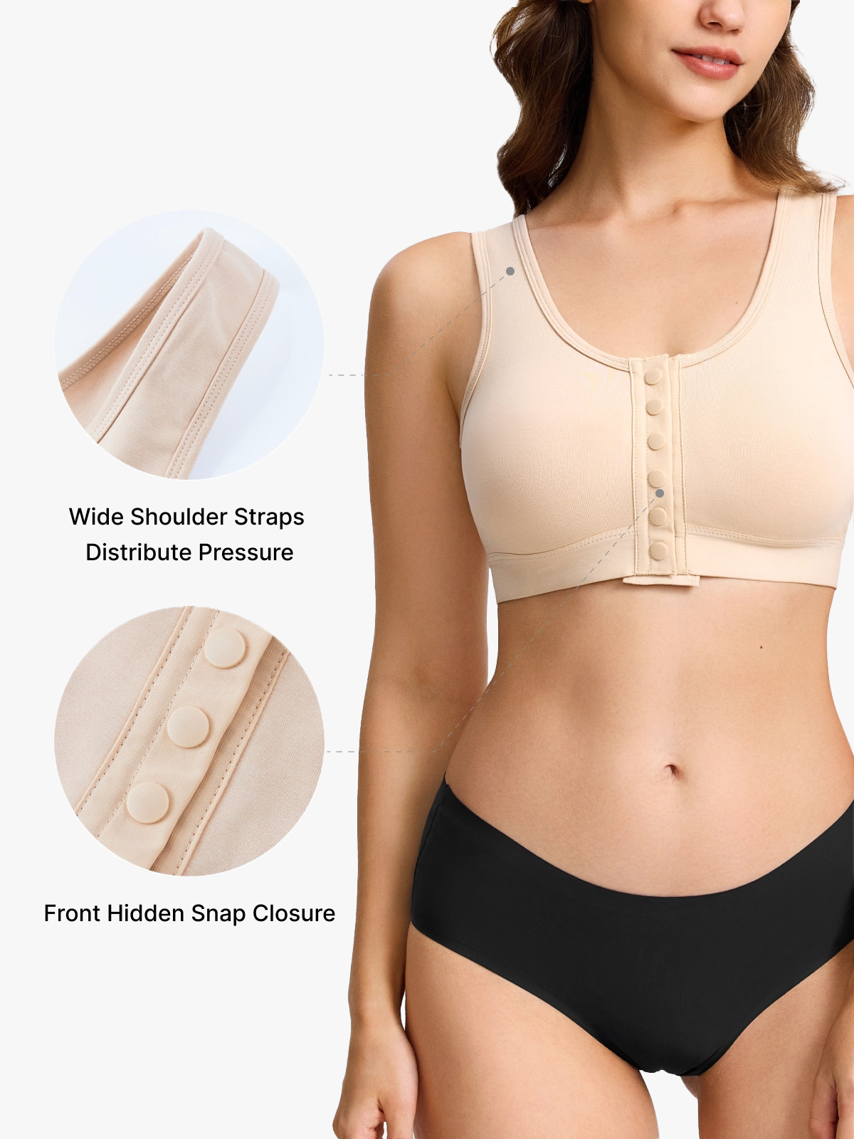 Front Closure Comfort Soft Mastectomy Bra
