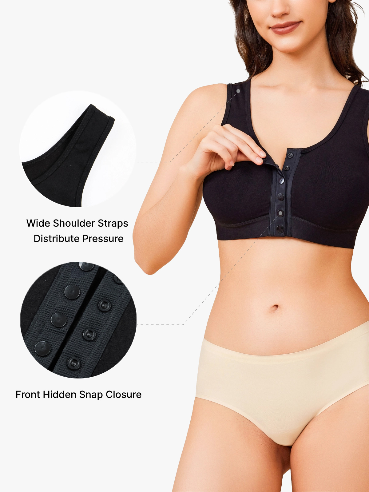 Front Closure Comfort Soft Mastectomy Bra