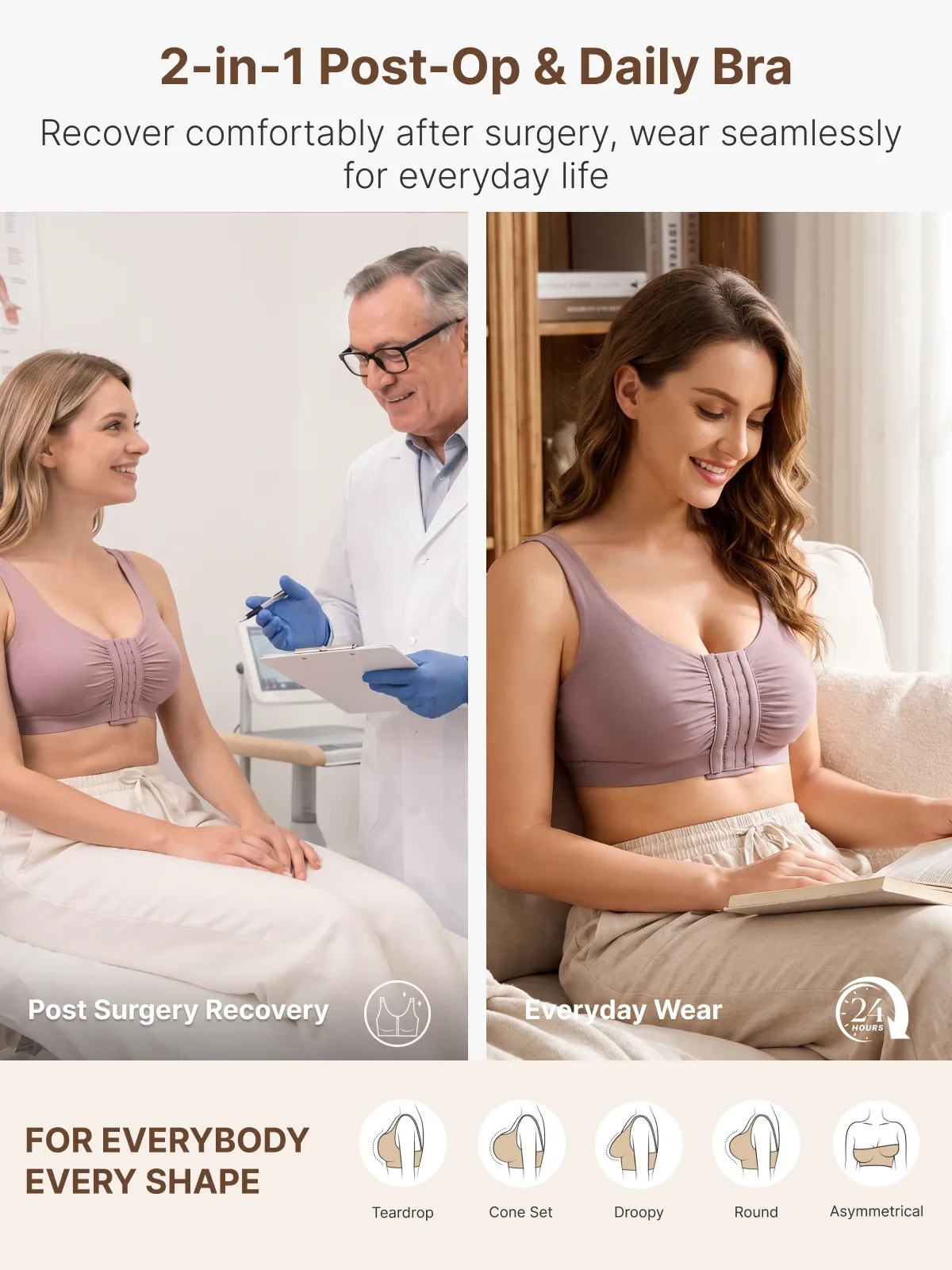 Front-Opening Comfort Everyday Mastectomy Bra