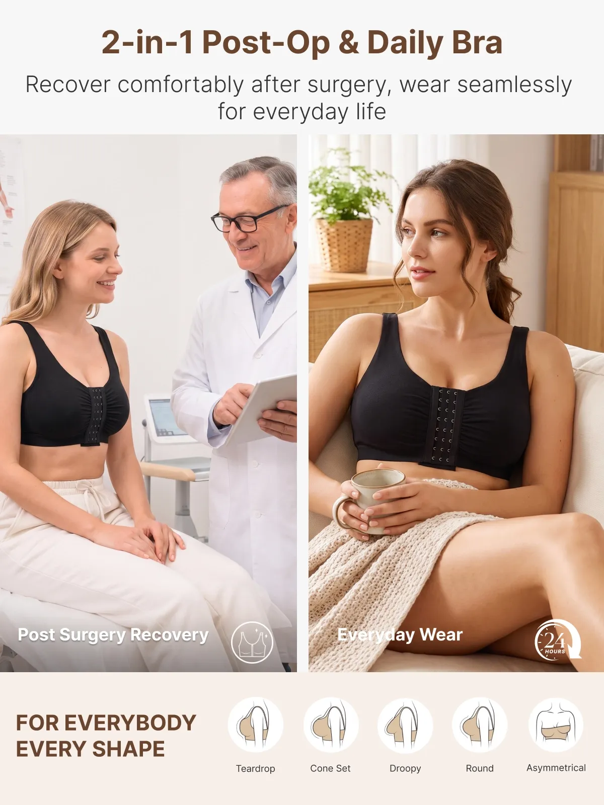 Front-Opening Comfort Everyday Mastectomy Bra