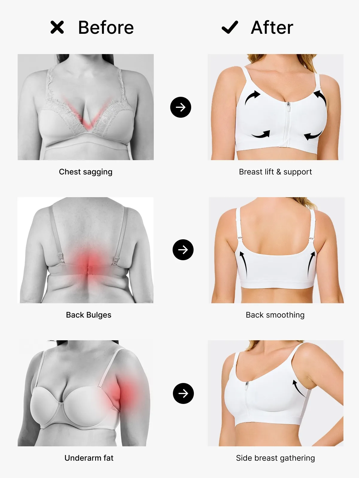 Front-Zip Back Smoothing Everyday Bra