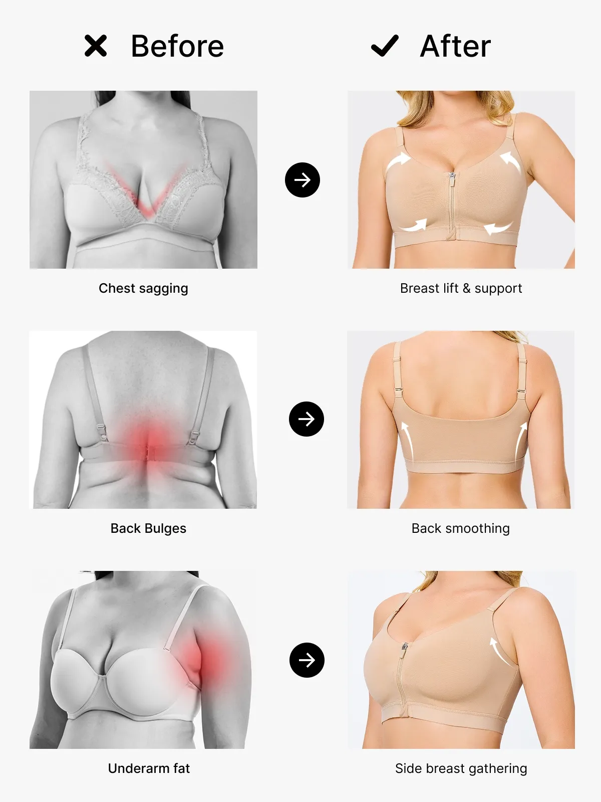 Front-Zip Back Smoothing Everyday Bra