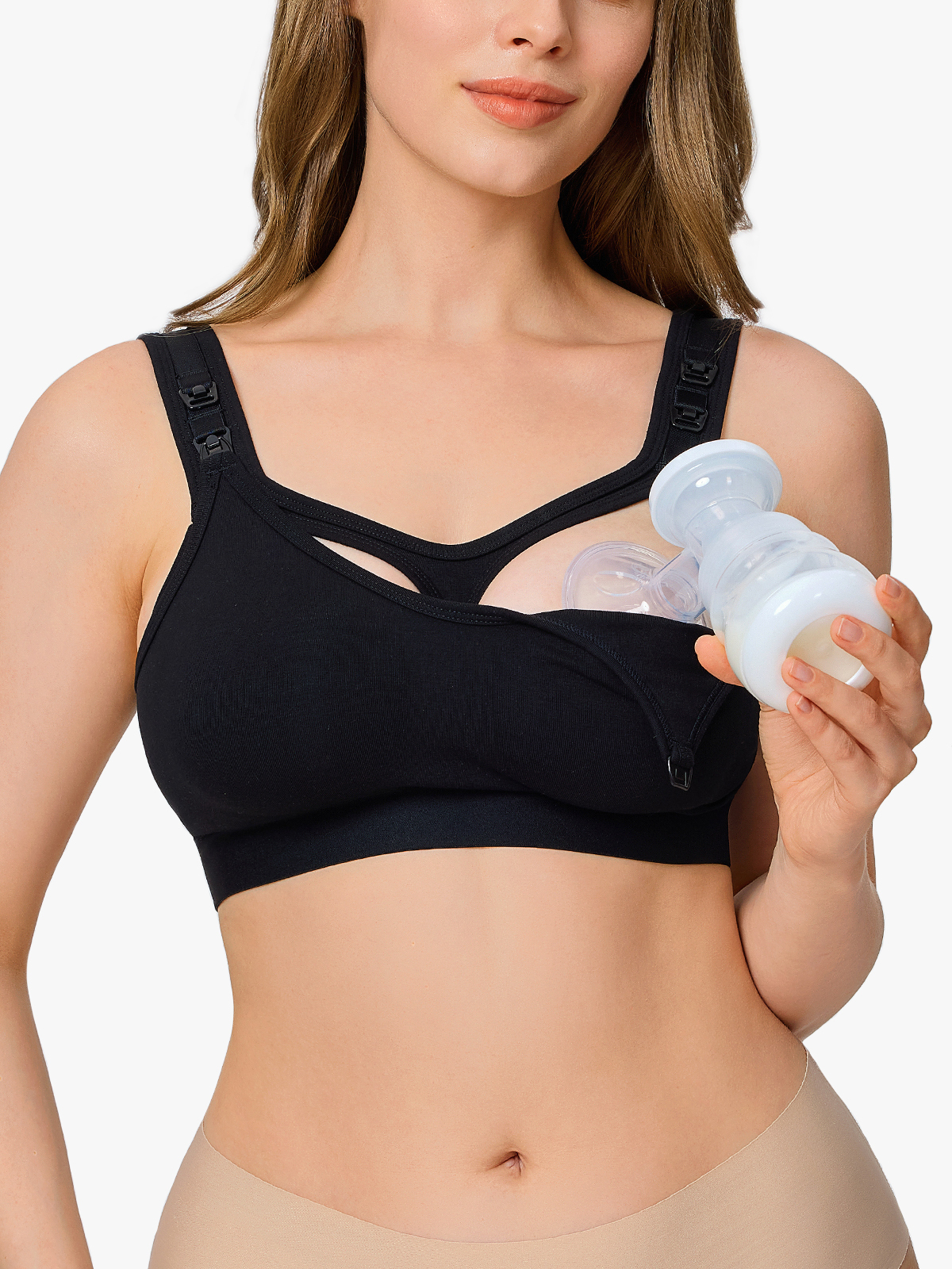 Soft Skin-Friendly Adjustable Straps Pumping 2-In-1 Nursing Maternity Bra-Brabic
