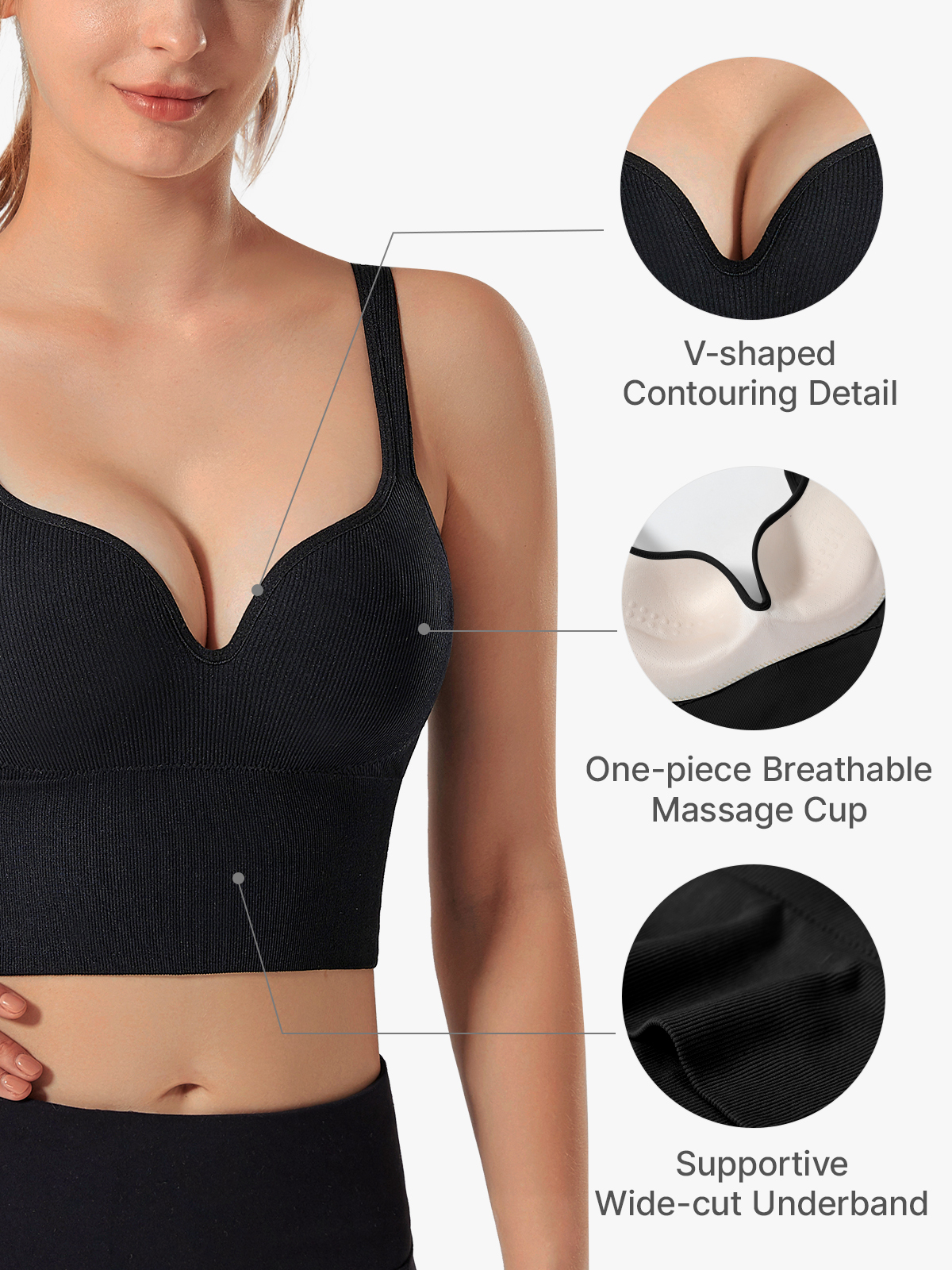 Plunge Padded Longline U-Back Sports Bra
