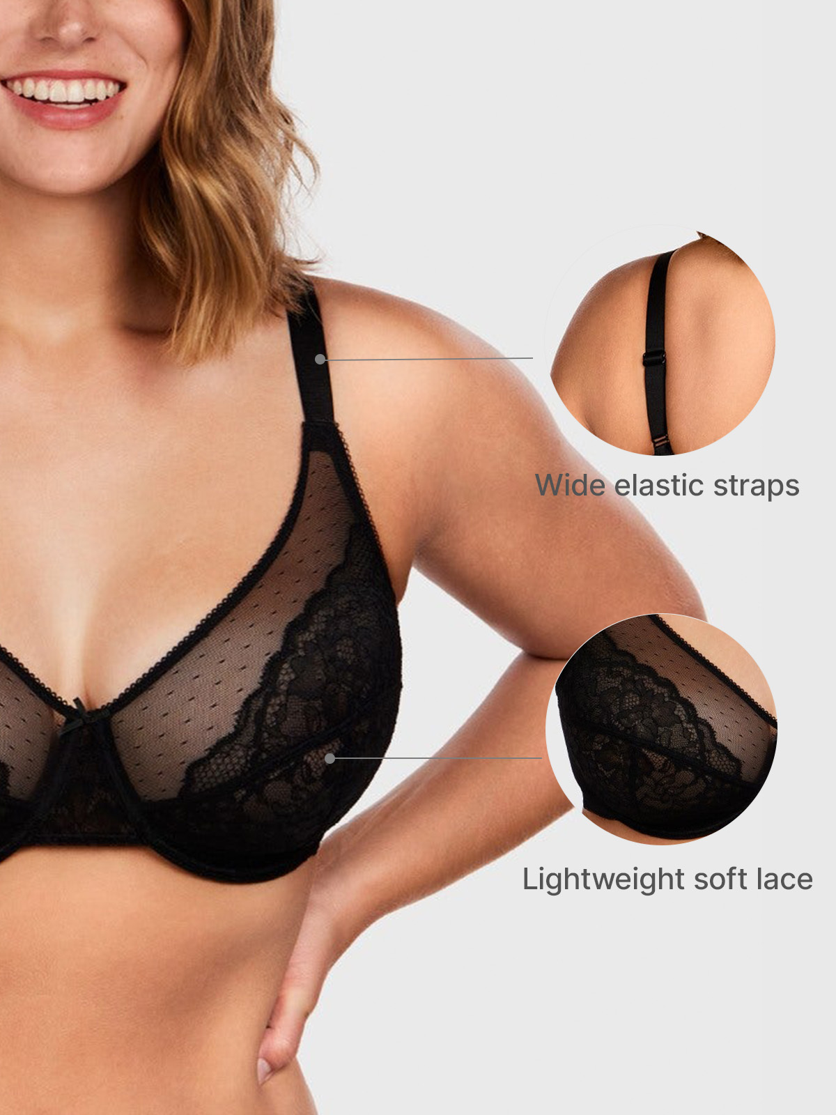 Lace Underwire Full Coverage Everyday Bra