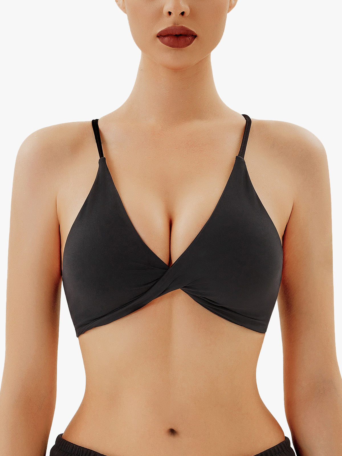 Padded Twist Front Racer Back Sport Bra