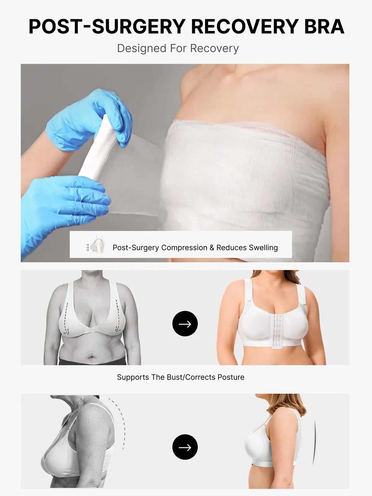 Front Closure Comfort Wireless Mastectomy Everyday Bra