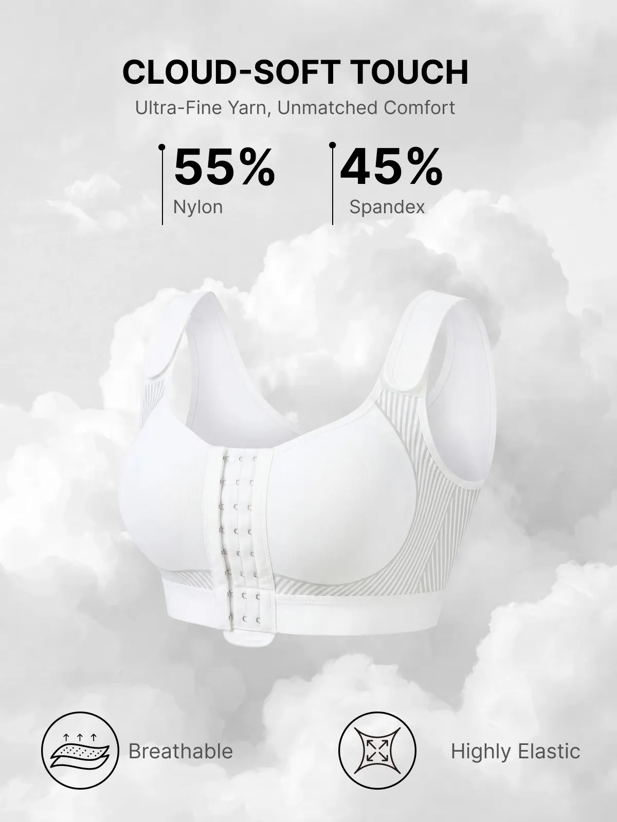 Front Closure Comfort Wireless Mastectomy Everyday Bra