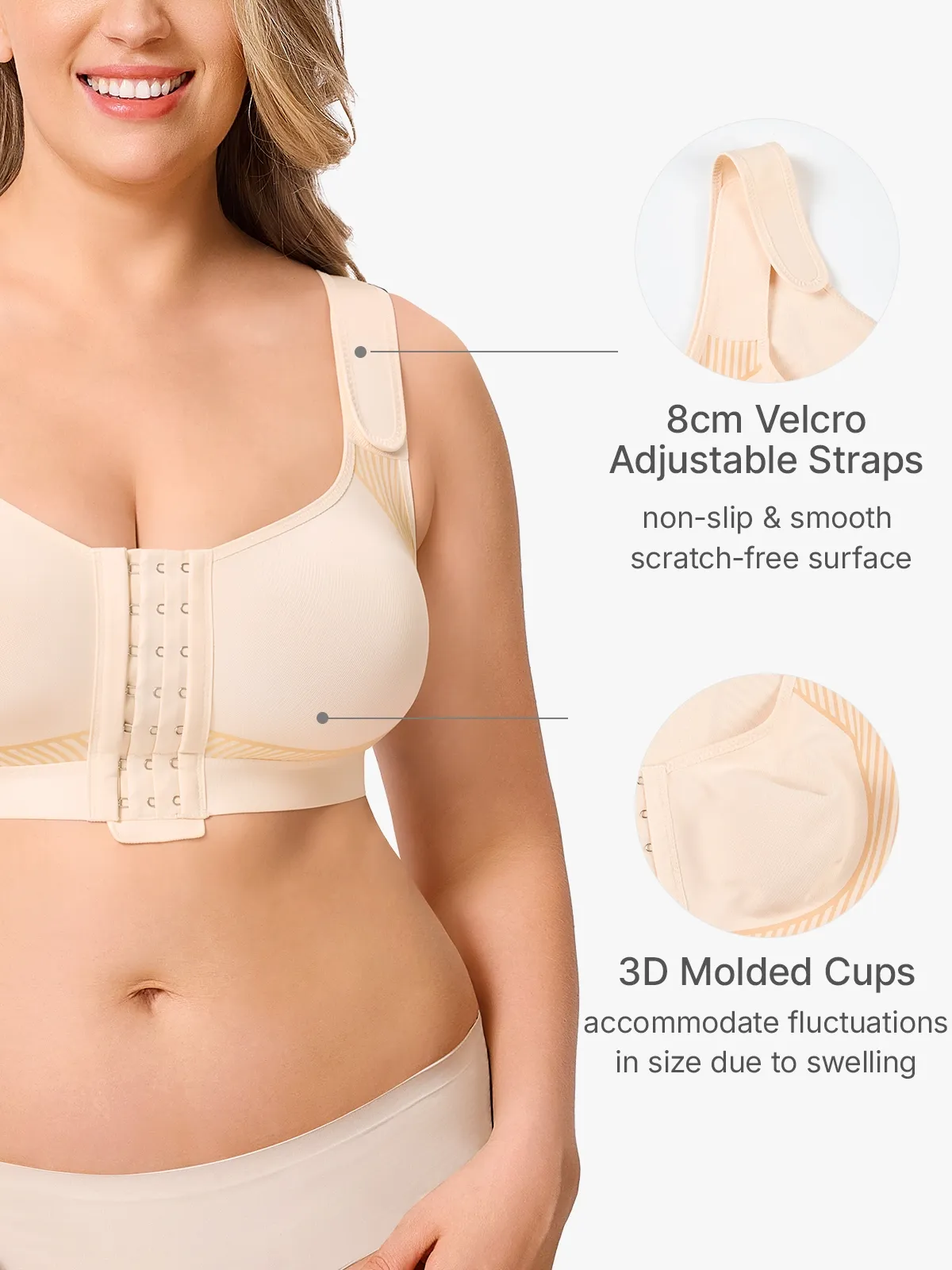 Front Closure Comfort Wireless Mastectomy Everyday Bra