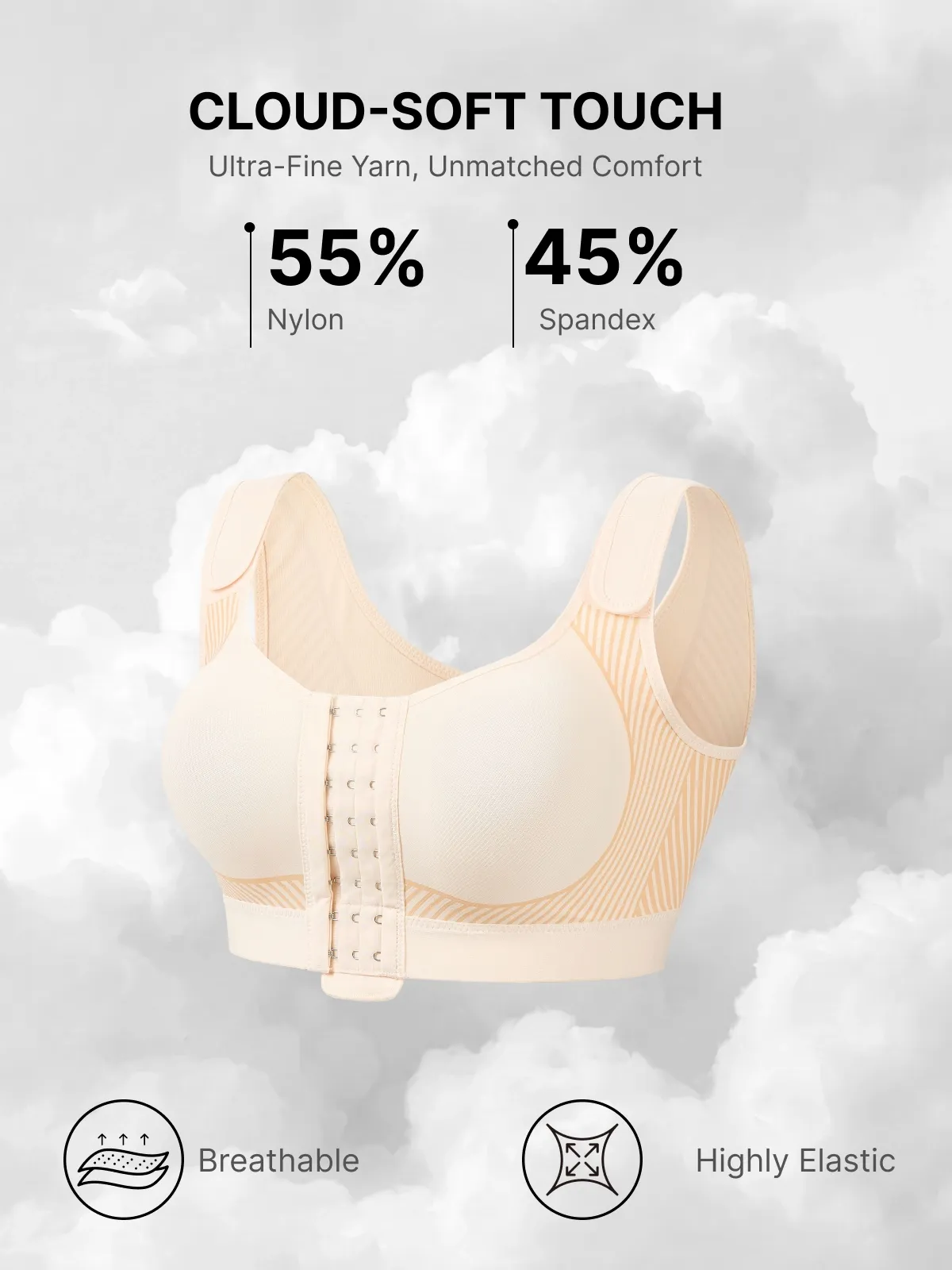 Front Closure Comfort Wireless Mastectomy Everyday Bra