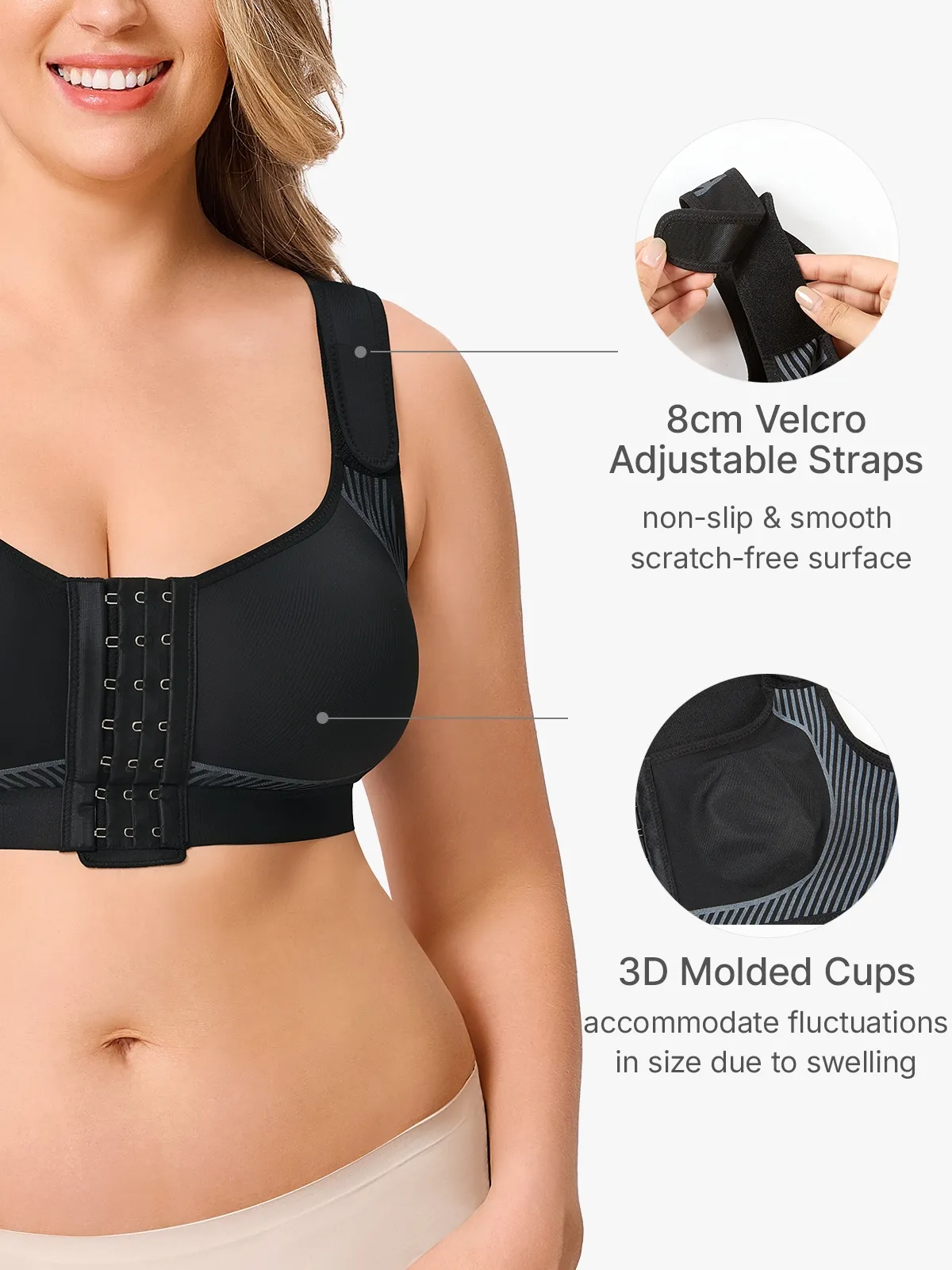 Front Closure Comfort Wireless Mastectomy Everyday Bra
