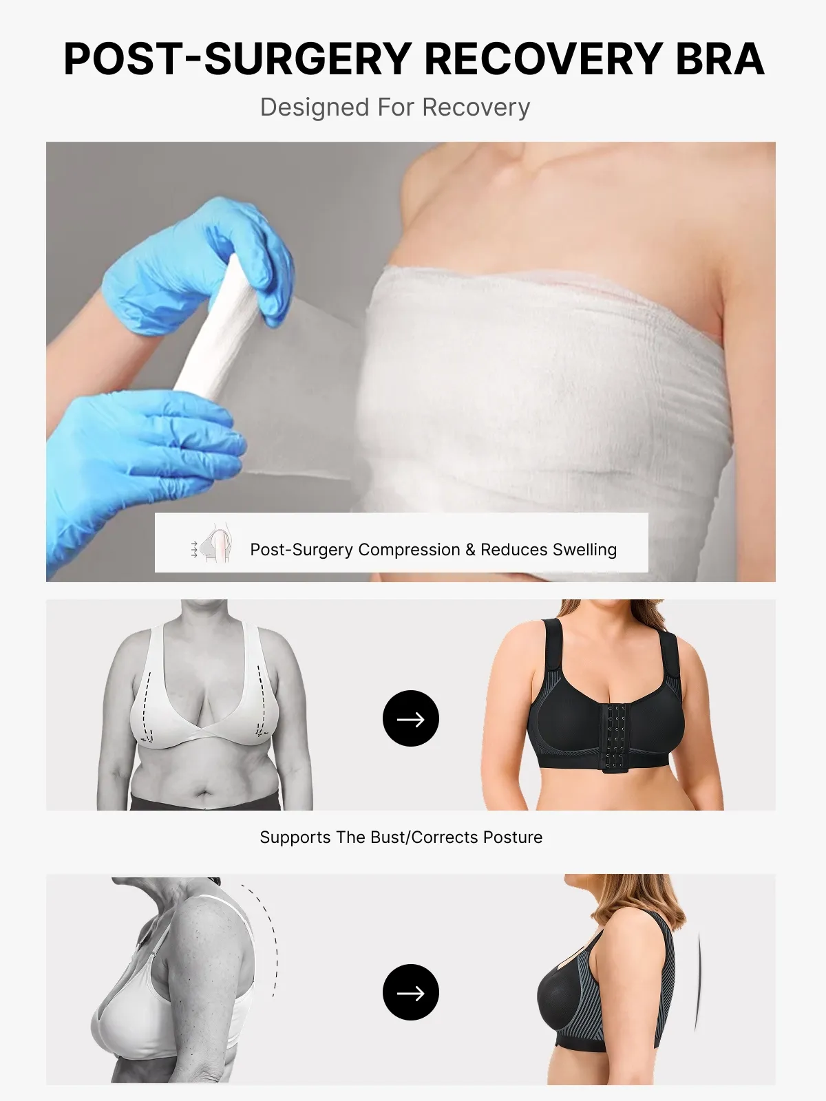 Front Closure Comfort Wireless Mastectomy Everyday Bra