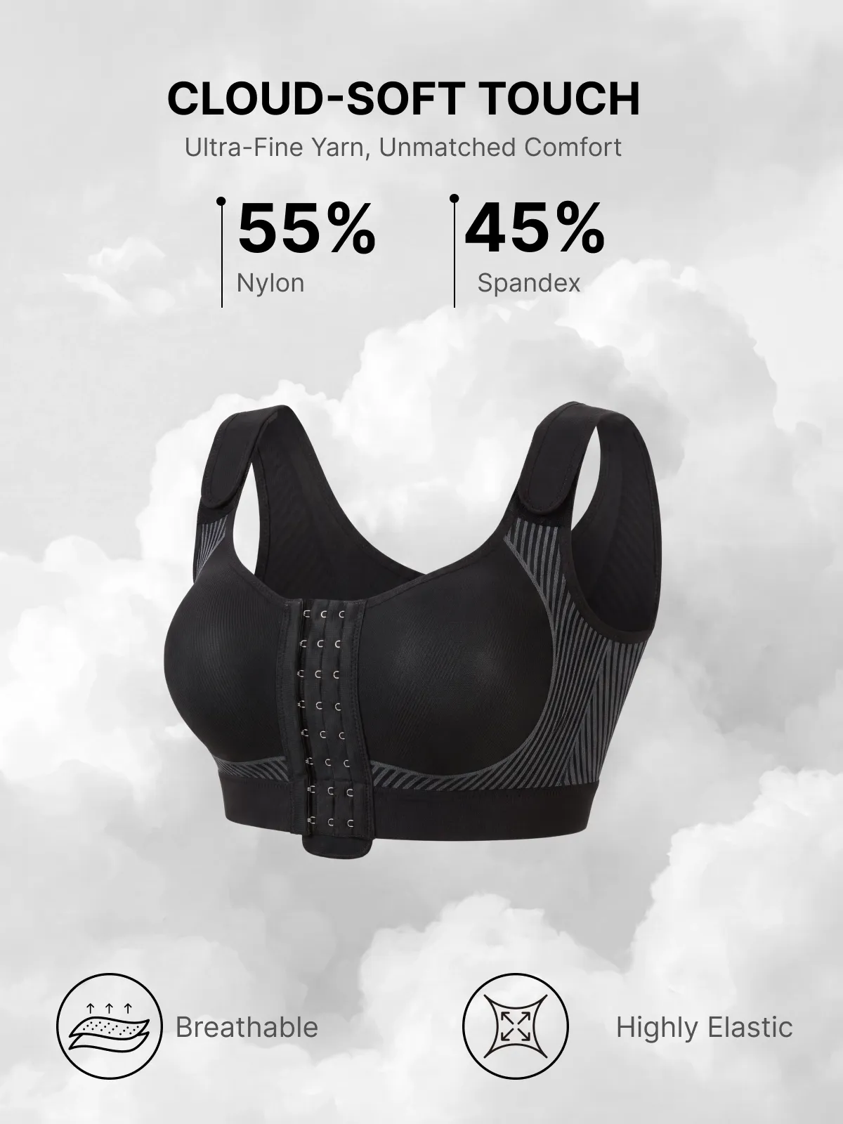 Front Closure Comfort Wireless Mastectomy Everyday Bra