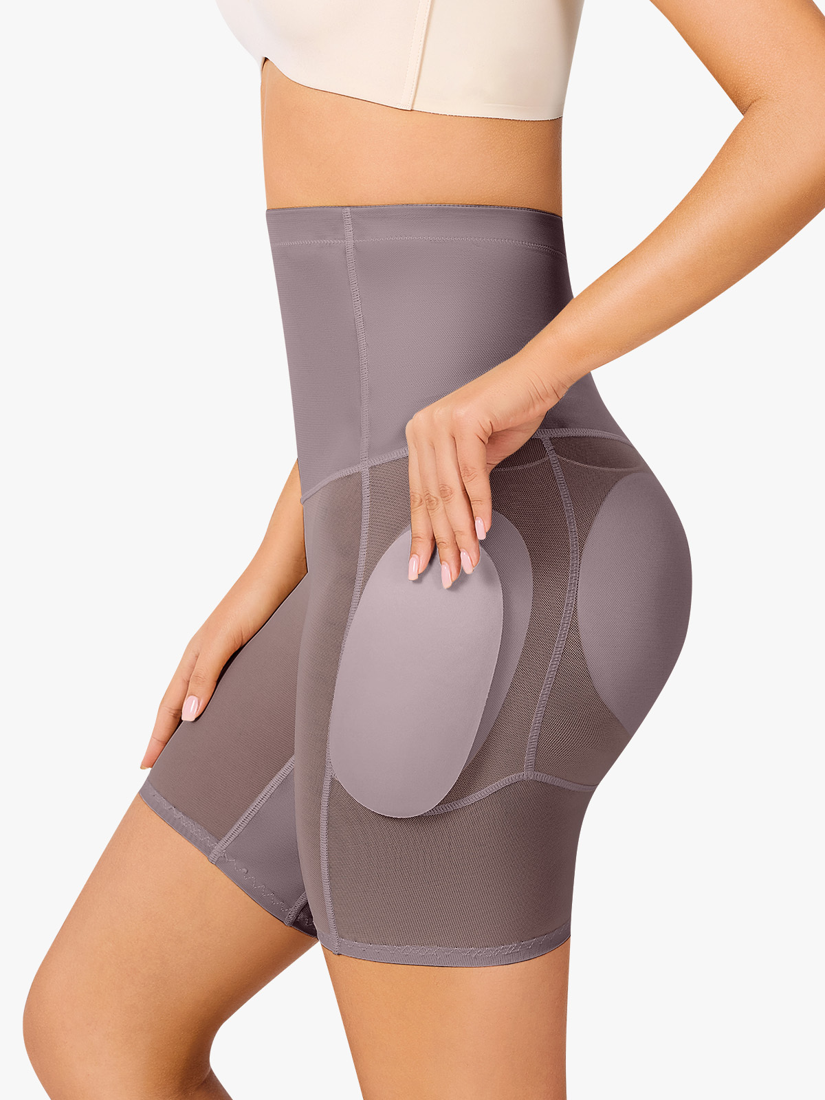  Padded Mesh Tummy Control Butt Lift Shorts