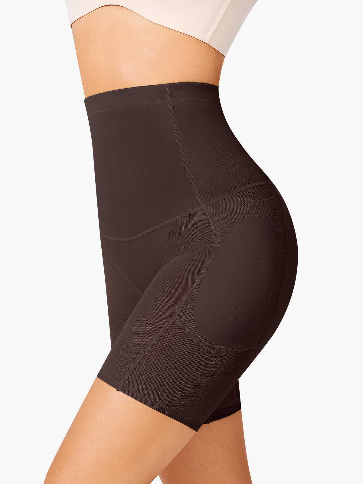  Padded Mesh Tummy Control Butt Lift Shorts