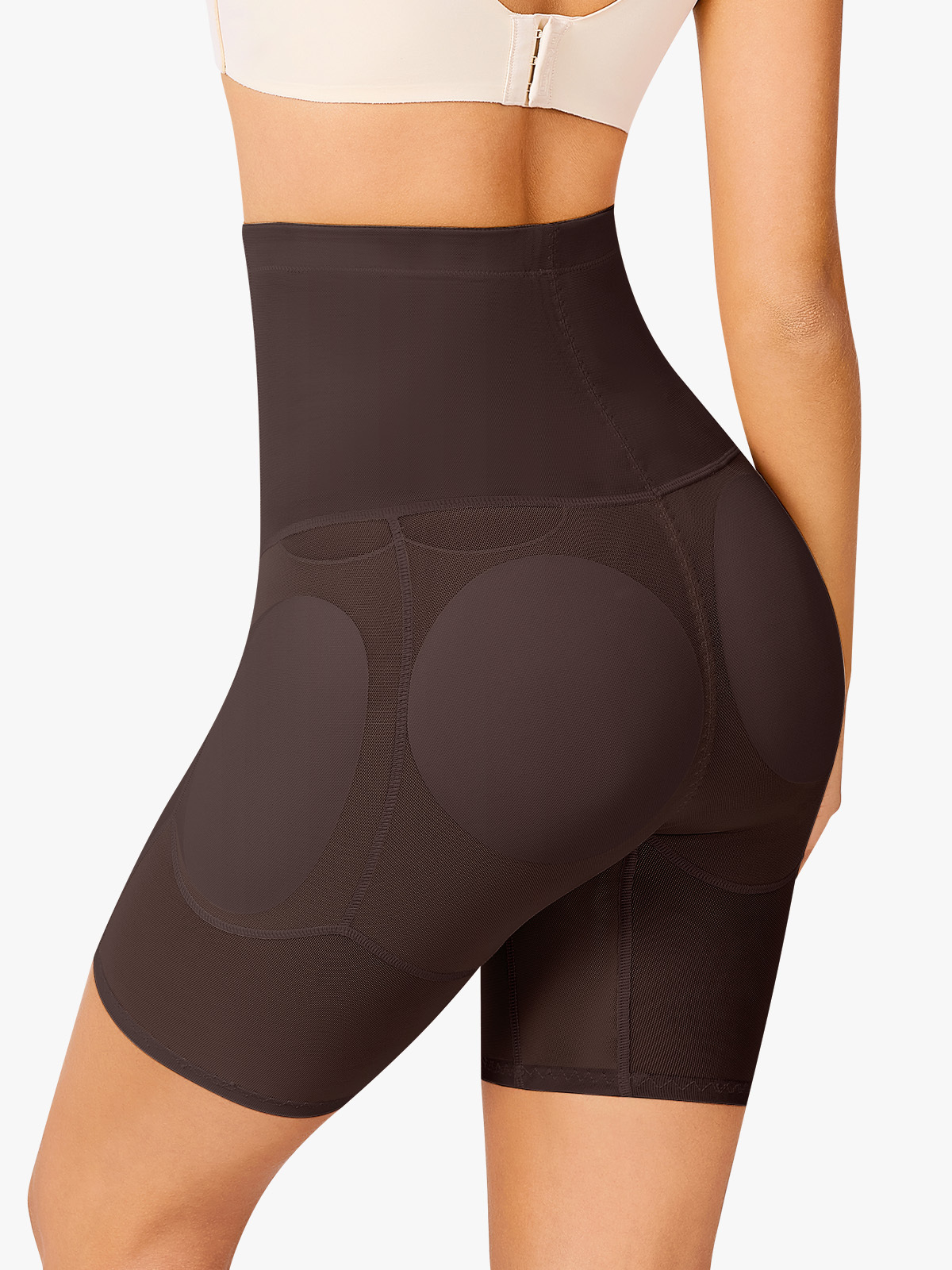  Padded Mesh Tummy Control Butt Lift Shorts