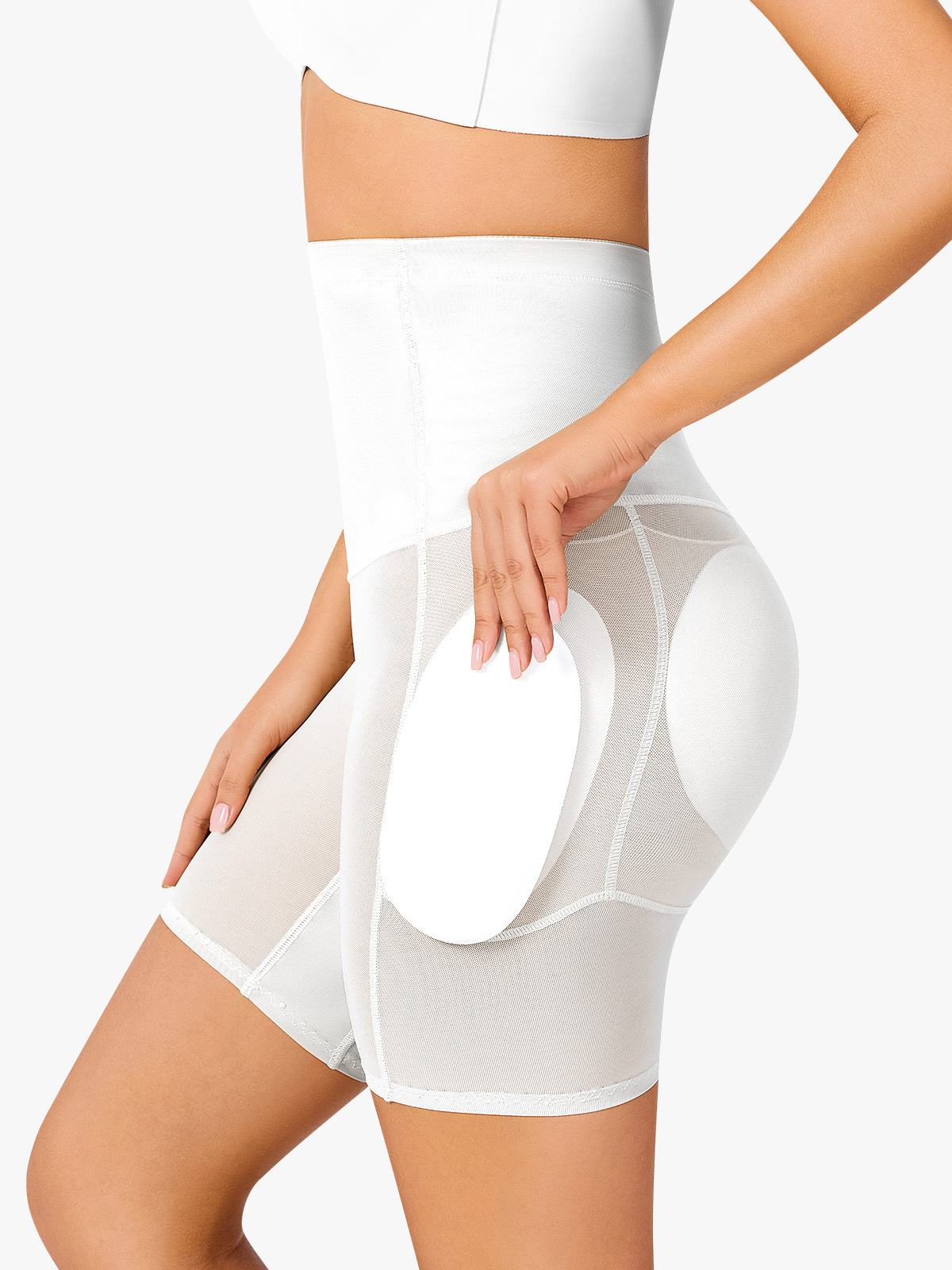  Padded Mesh Tummy Control Butt Lift Shorts
