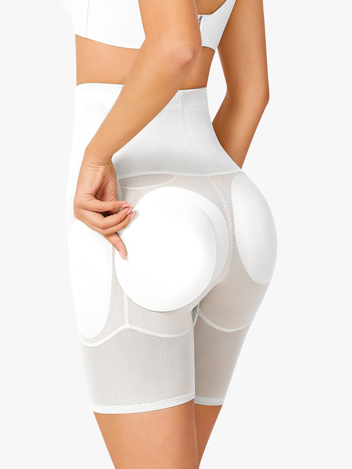  Padded Mesh Tummy Control Butt Lift Shorts