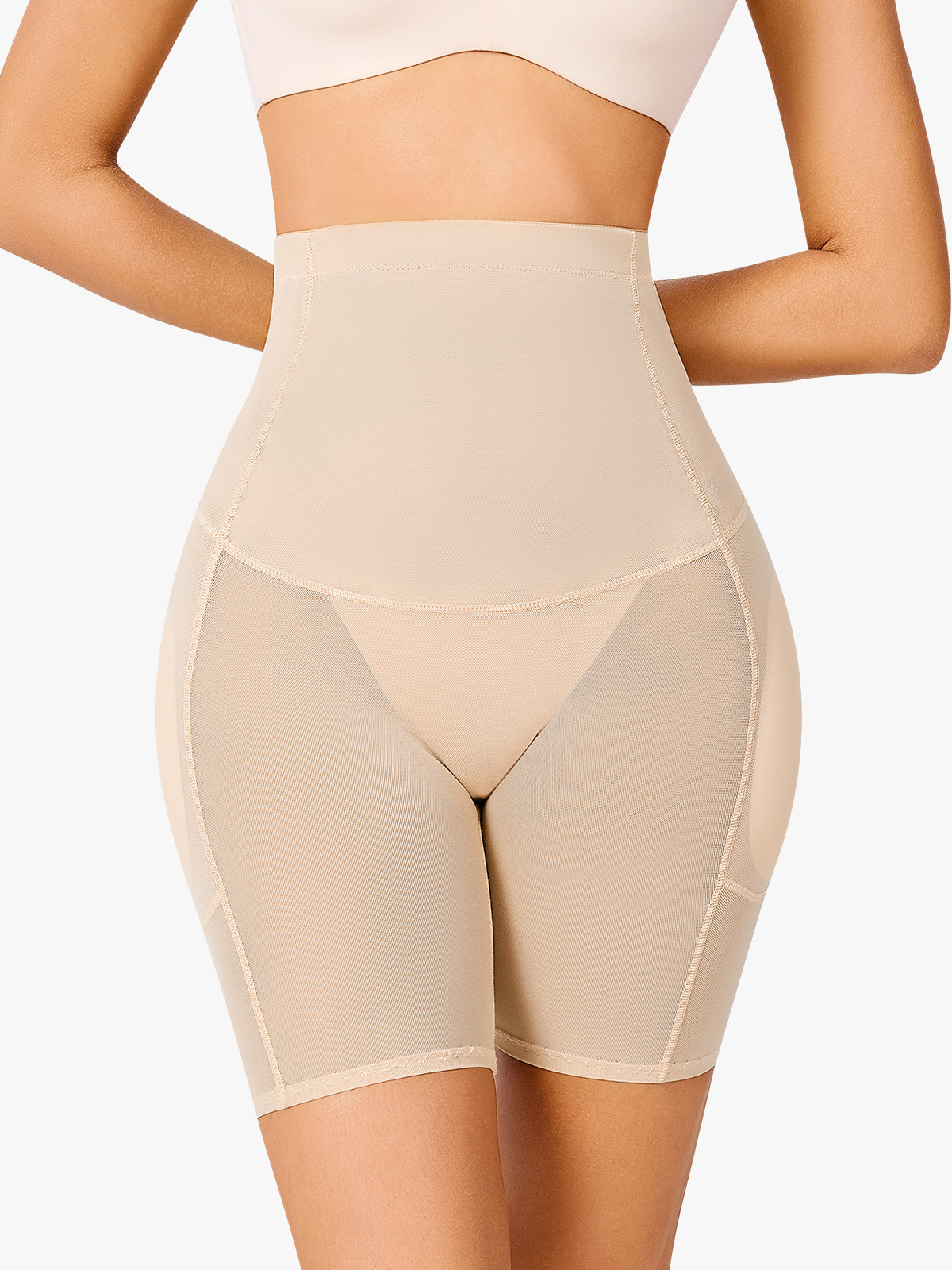  Padded Mesh Tummy Control Butt Lift Shorts
