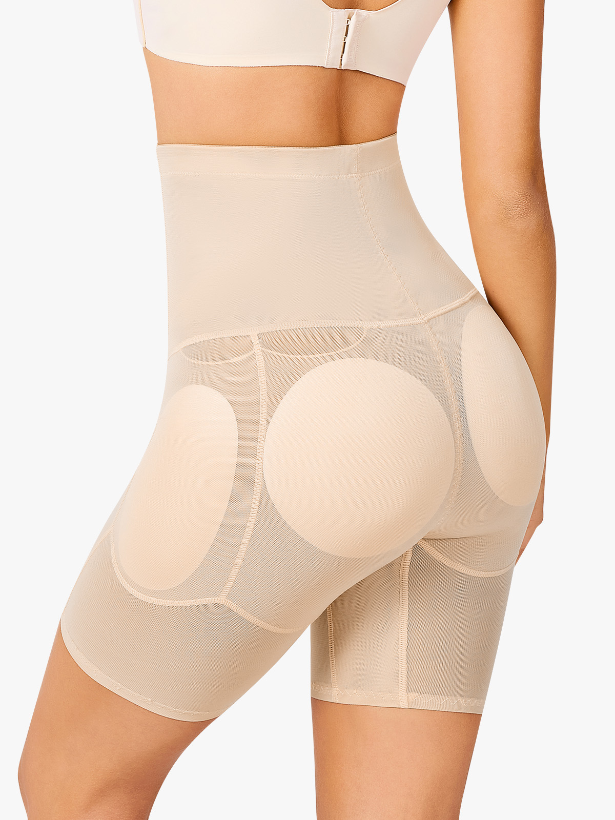  Padded Mesh Tummy Control Butt Lift Shorts