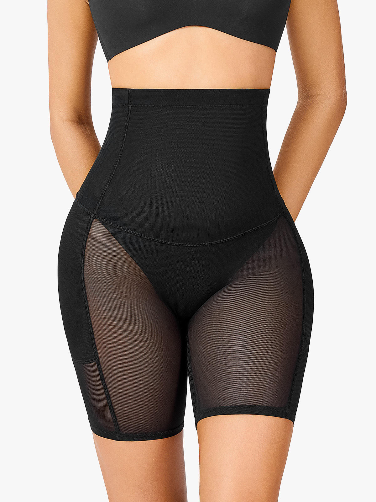  Padded Mesh Tummy Control Butt Lift Shorts