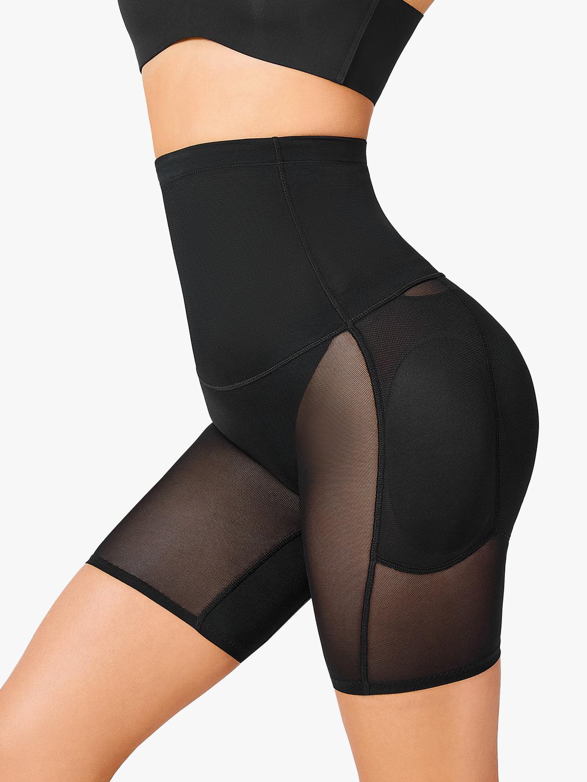  Padded Mesh Tummy Control Butt Lift Shorts