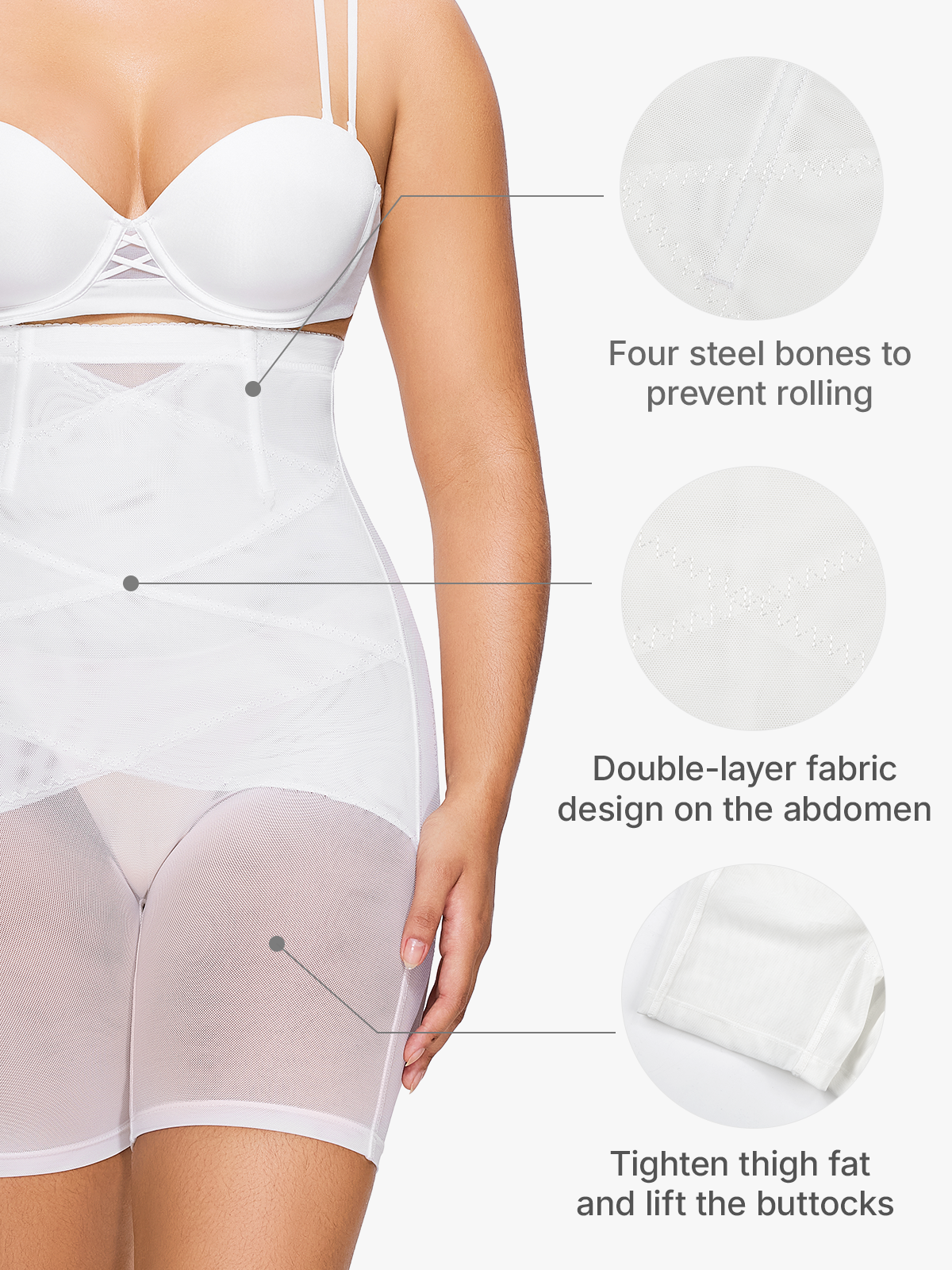 Mesh High Waist Tummy Control Shaper Shorts Butt Lifter Thigh Slimmers