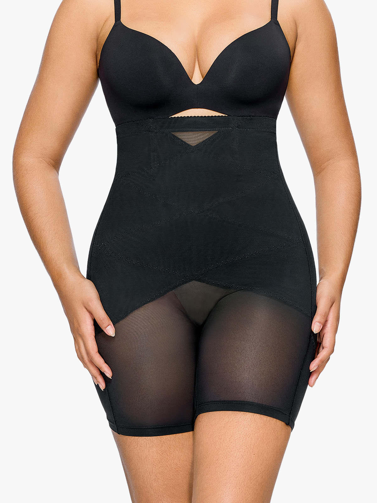 Mesh High Waist Tummy Control Shaper Shorts Butt Lifter Thigh Slimmers