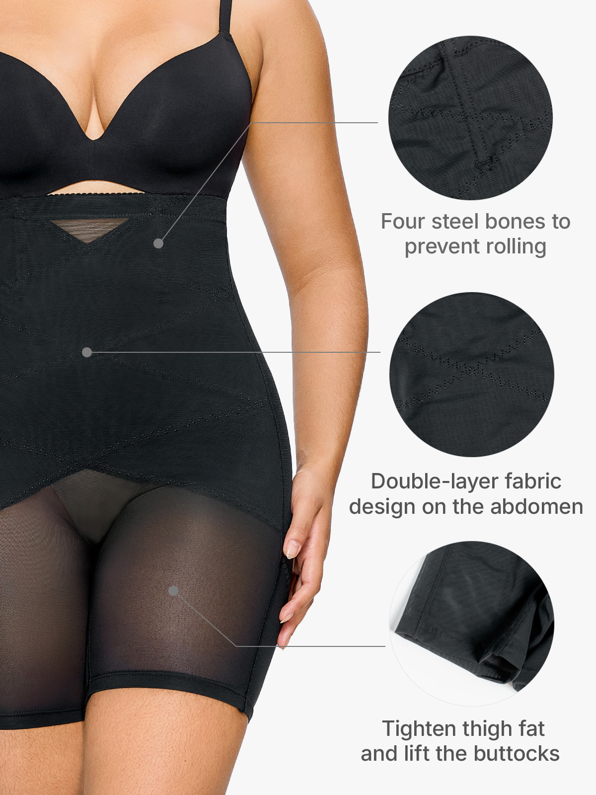Mesh High Waist Tummy Control Shaper Shorts Butt Lifter Thigh Slimmers