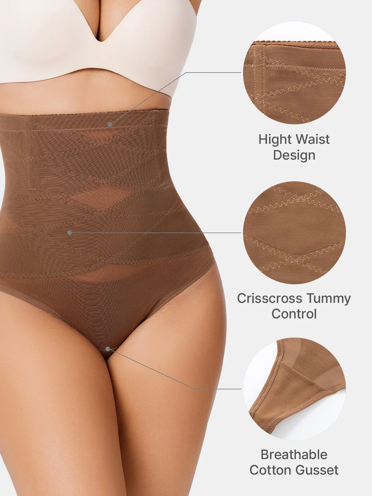 Tummy Control Thong Shapewear High-Waist Butt Lifter Panties