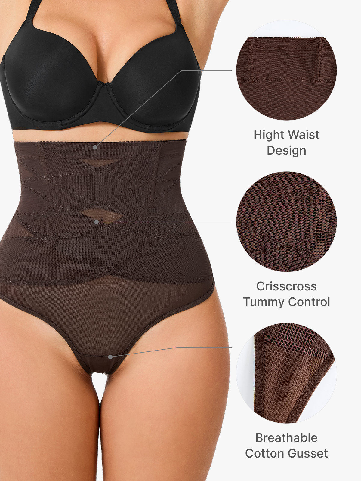 【Free Gift for Any 2 Items】Tummy Control Thong Shapewear High-Waist Butt Lifter Panties
