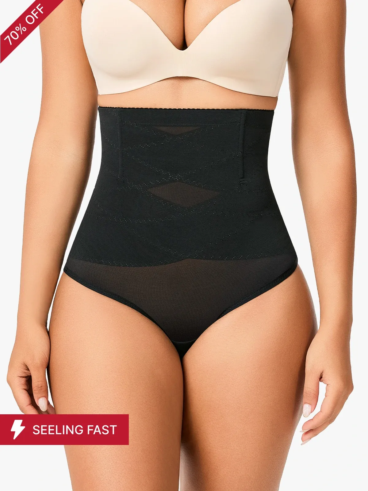 Tummy Control Thong Shapewear High-Waist Butt Lifter Panties