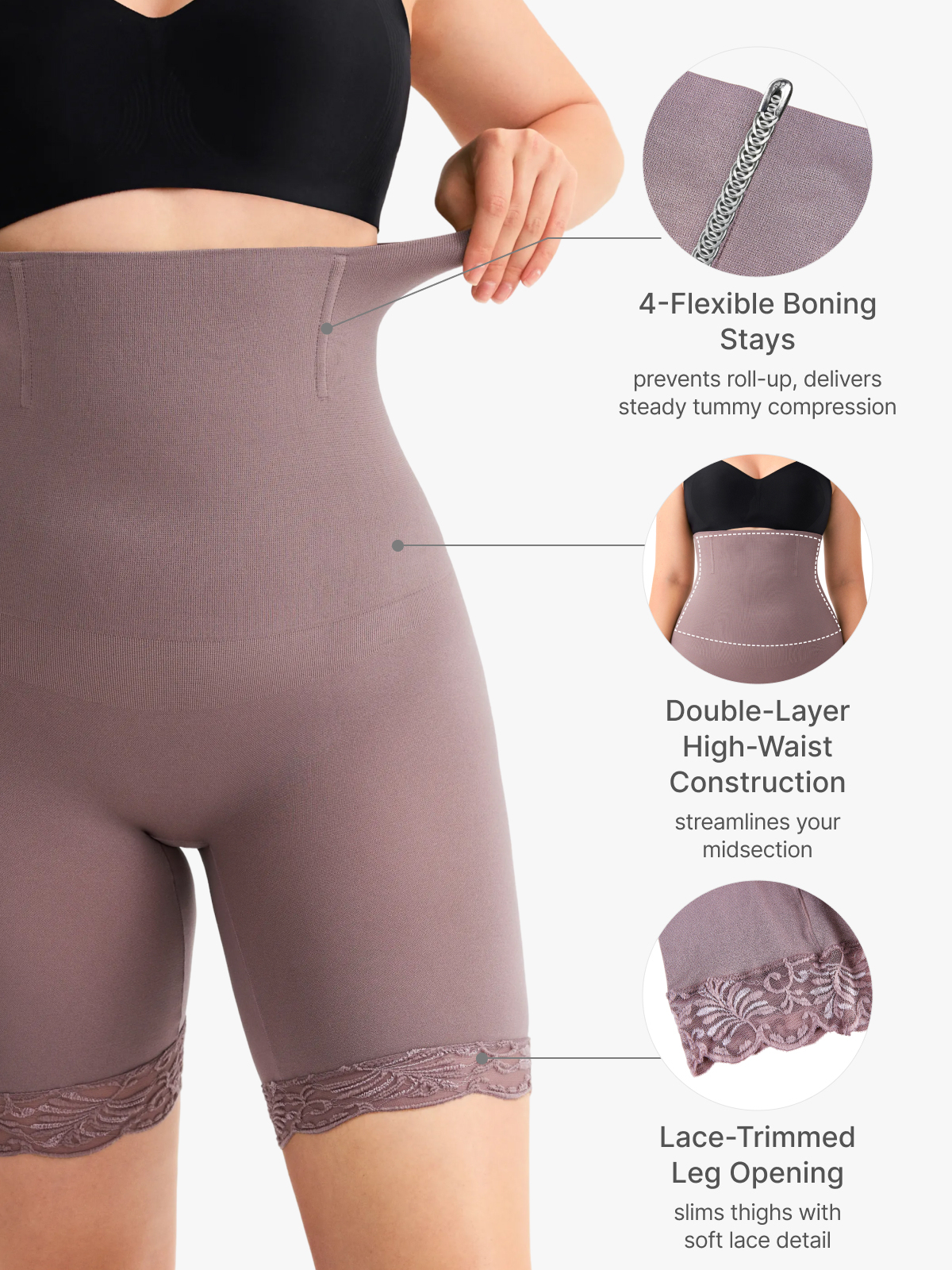 Seamless High Waist Tummy Control Booty Shorts